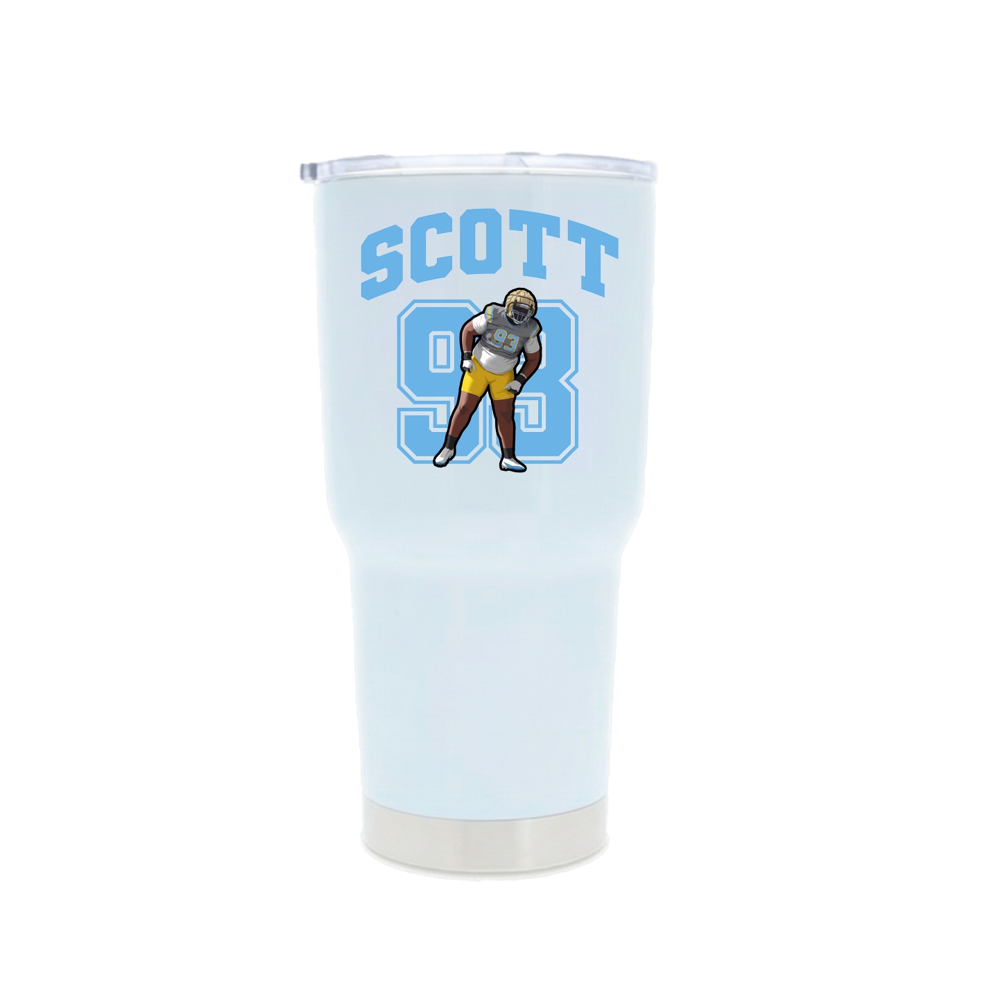 30oz Stainless Steel Tumbler — Number in White