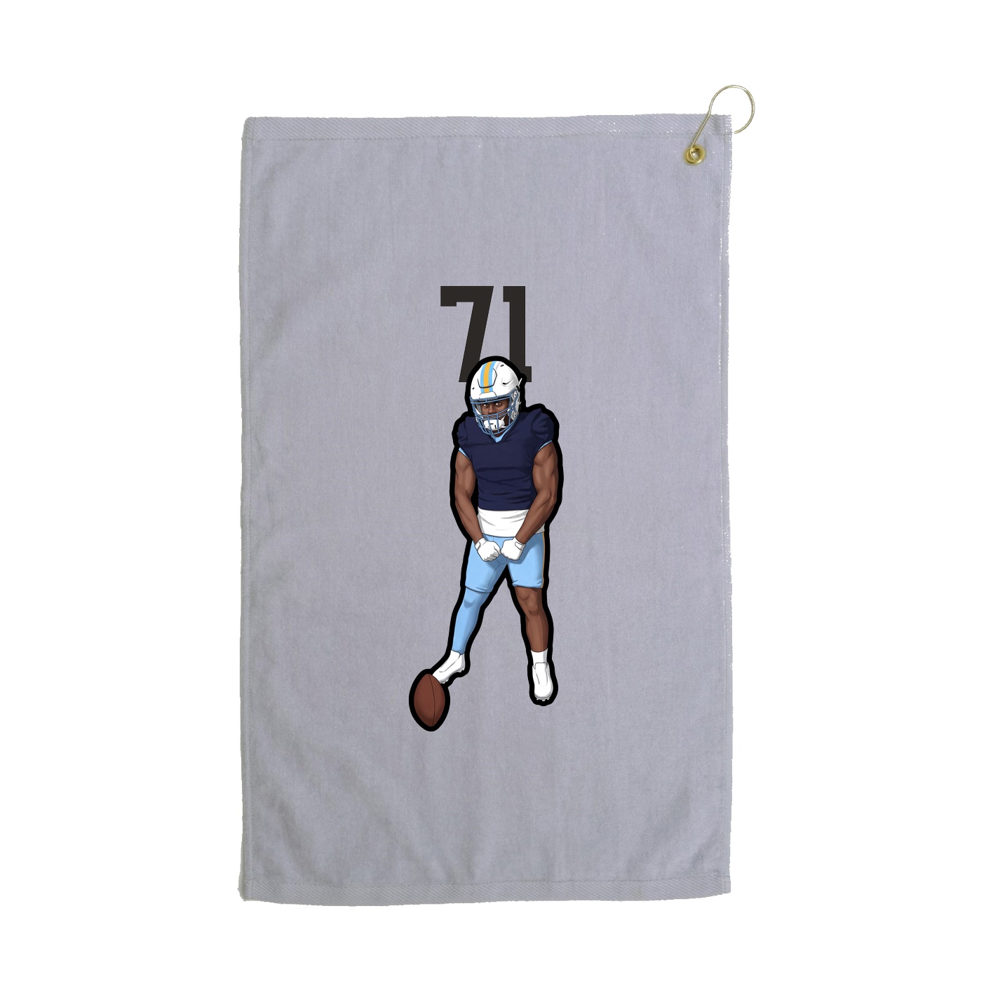 Golf Towel — Number Top in Grey
