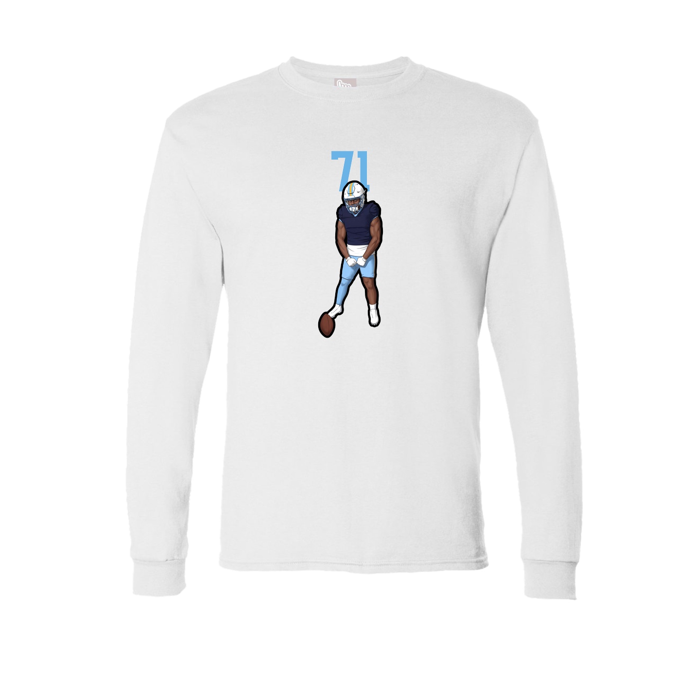 Long Sleeve Tee — Number Top in White