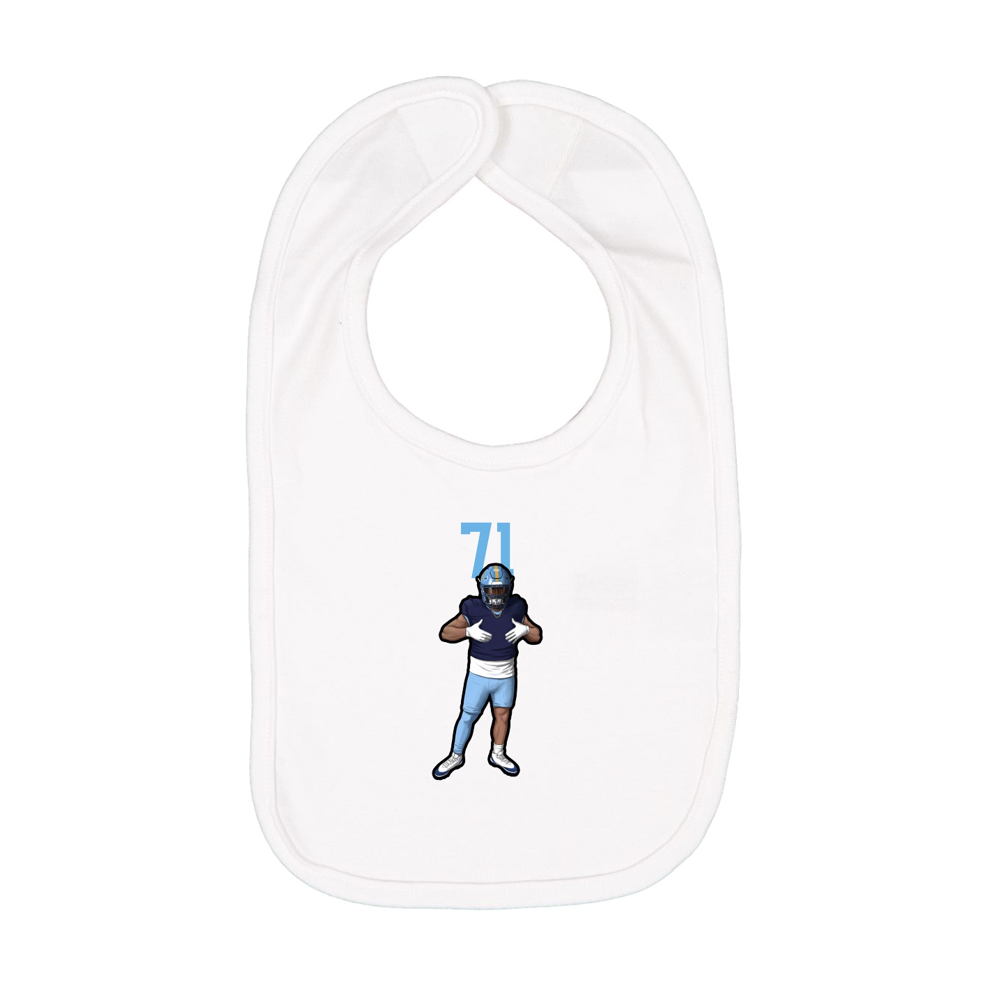 Infant Bib — Number Top in White