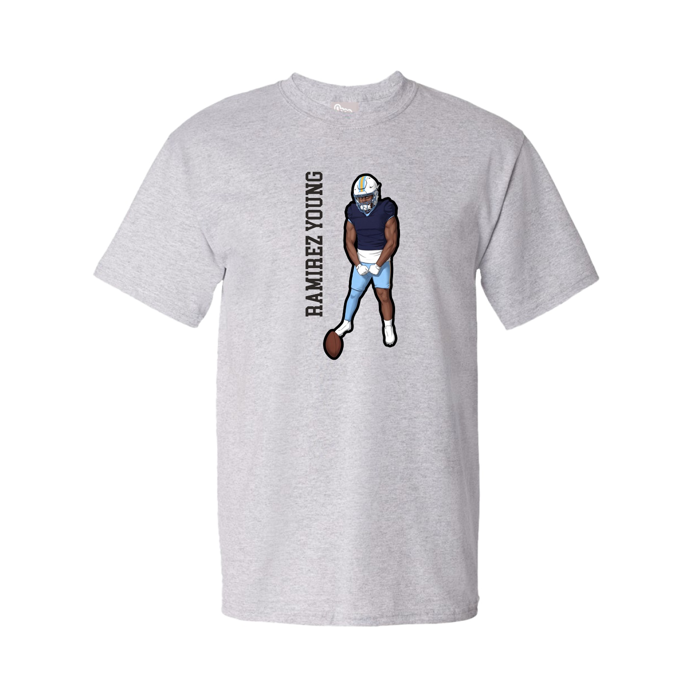 Youth Tee — Name Vertical in Grey