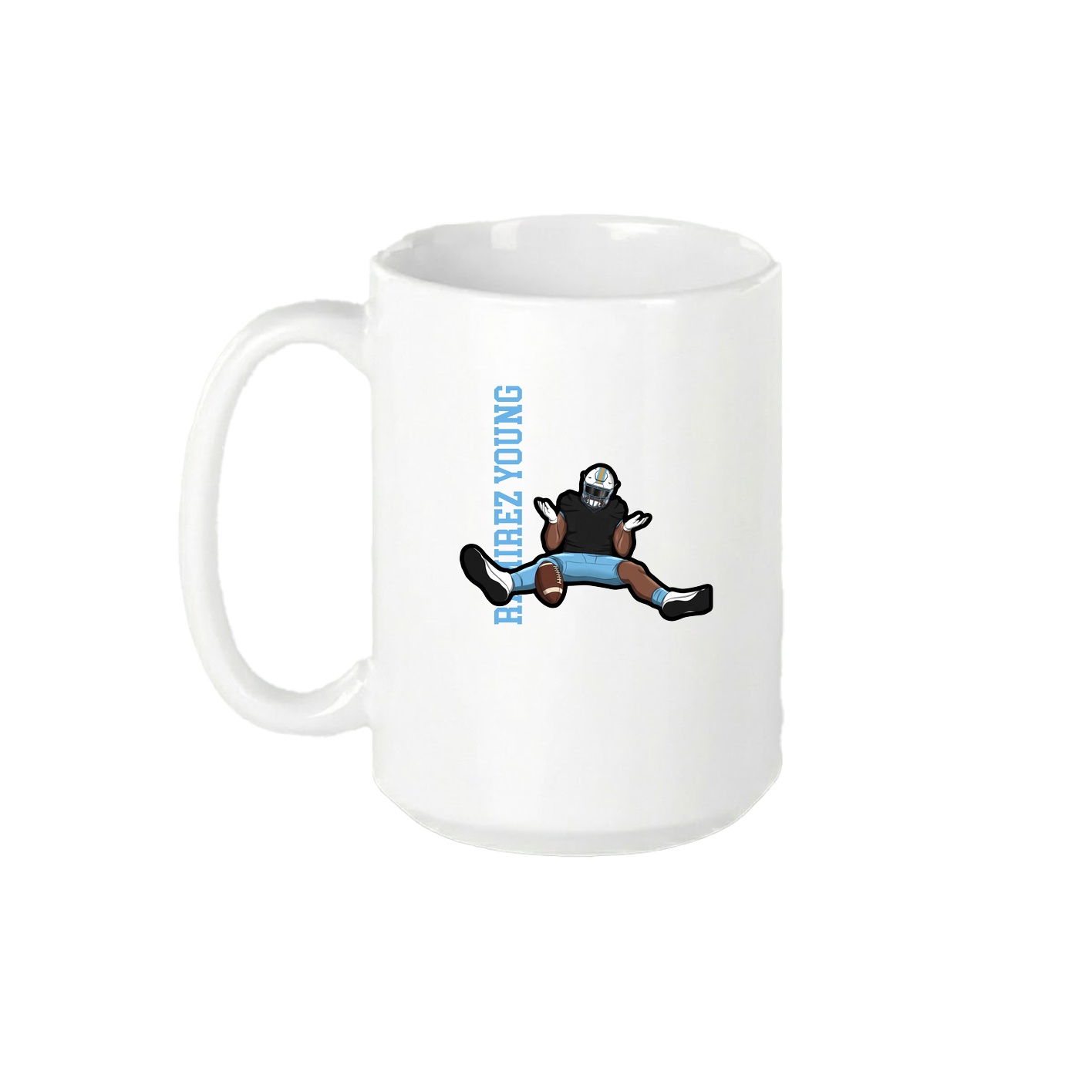 15oz Coffee Mug — Name Vertical in White