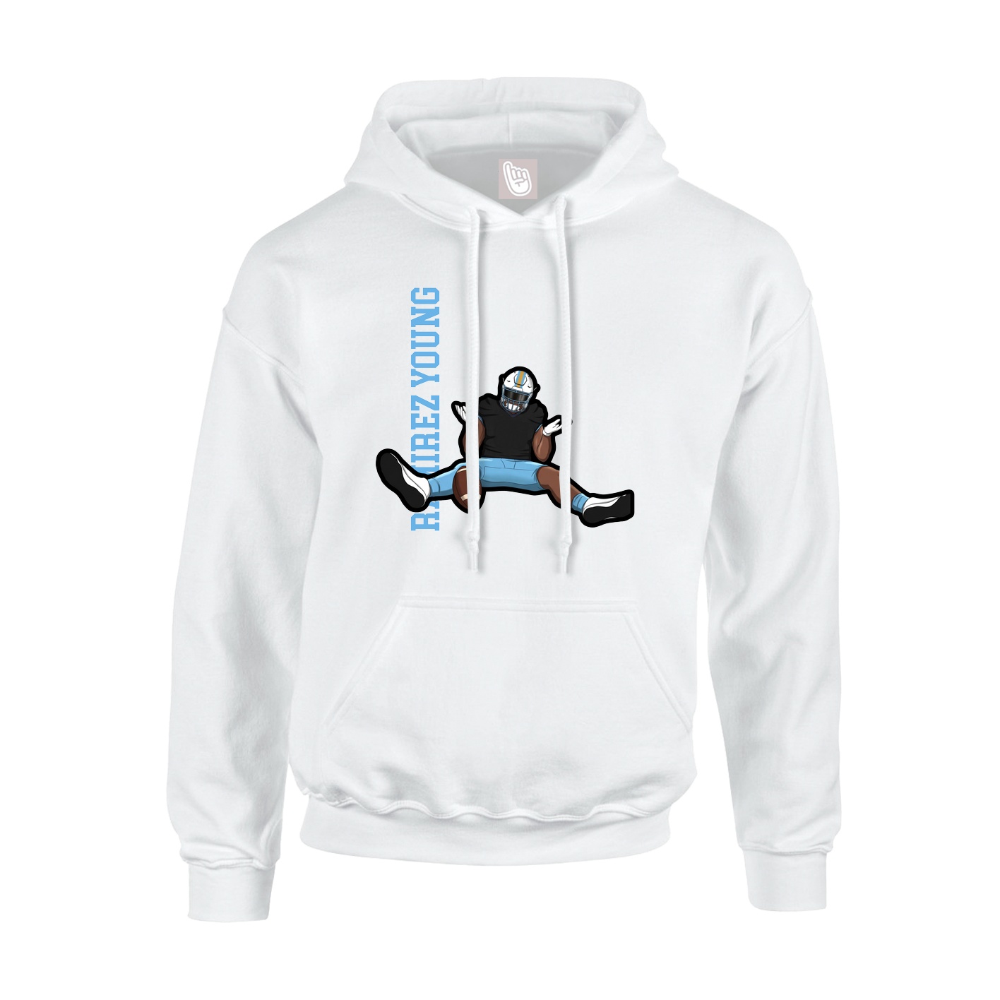 Hoodie — Name Vertical in White