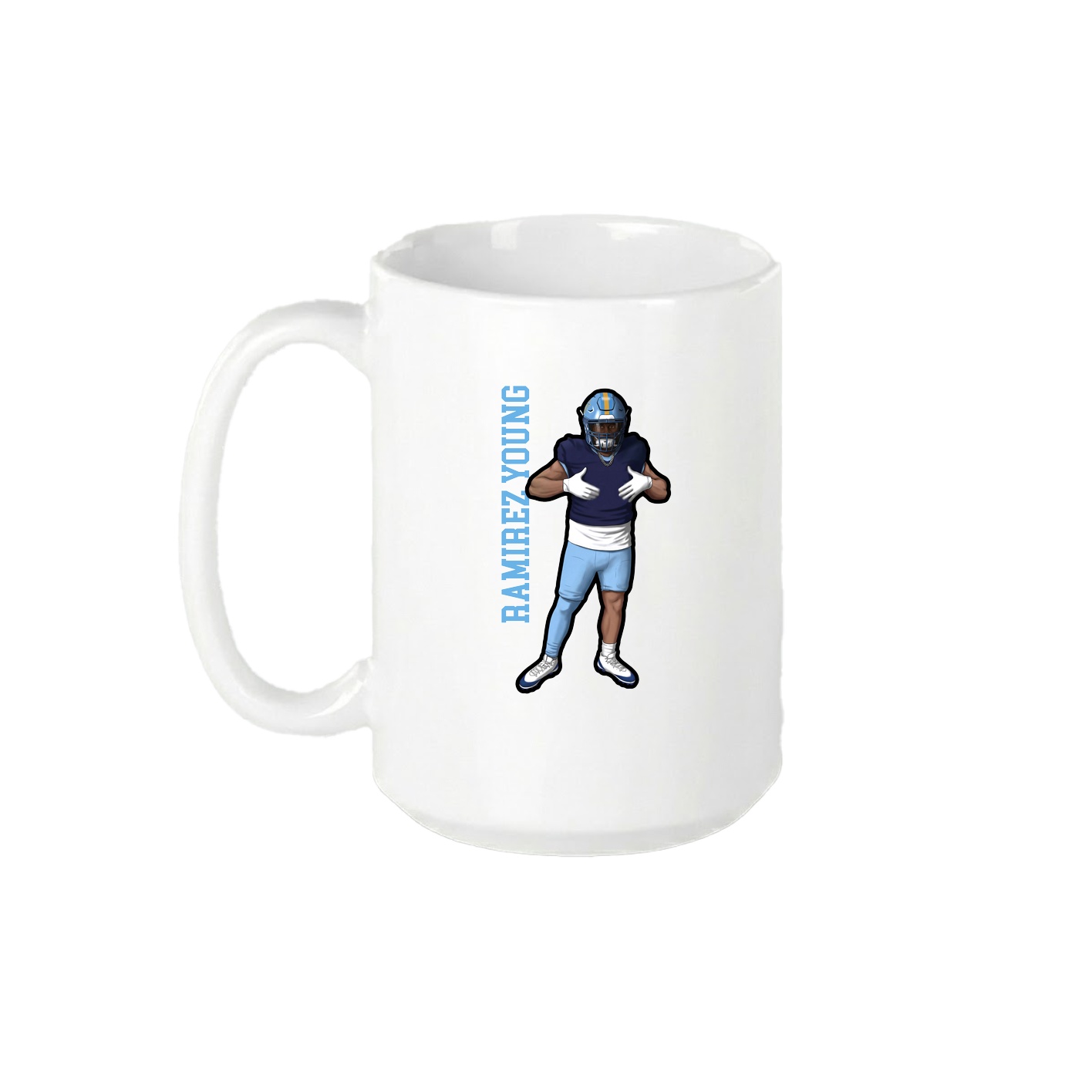 15oz Coffee Mug — Name Vertical in White