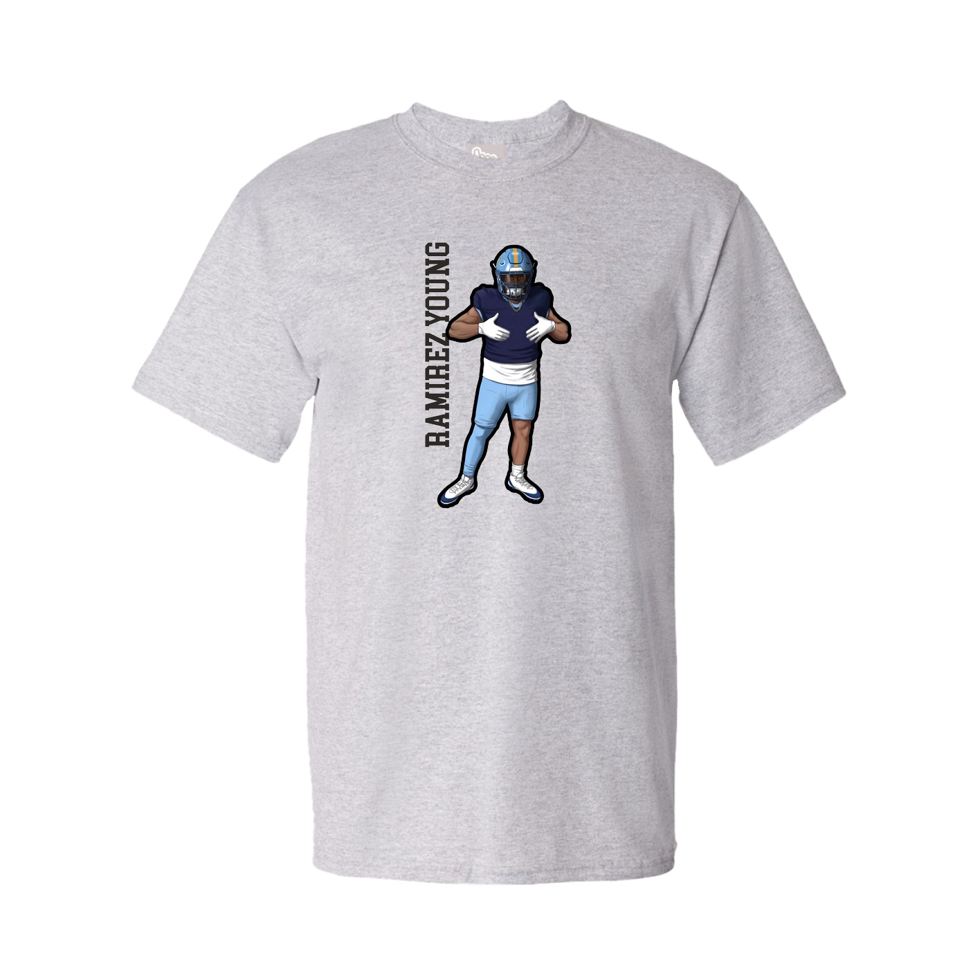 Tee — Name Vertical in Grey