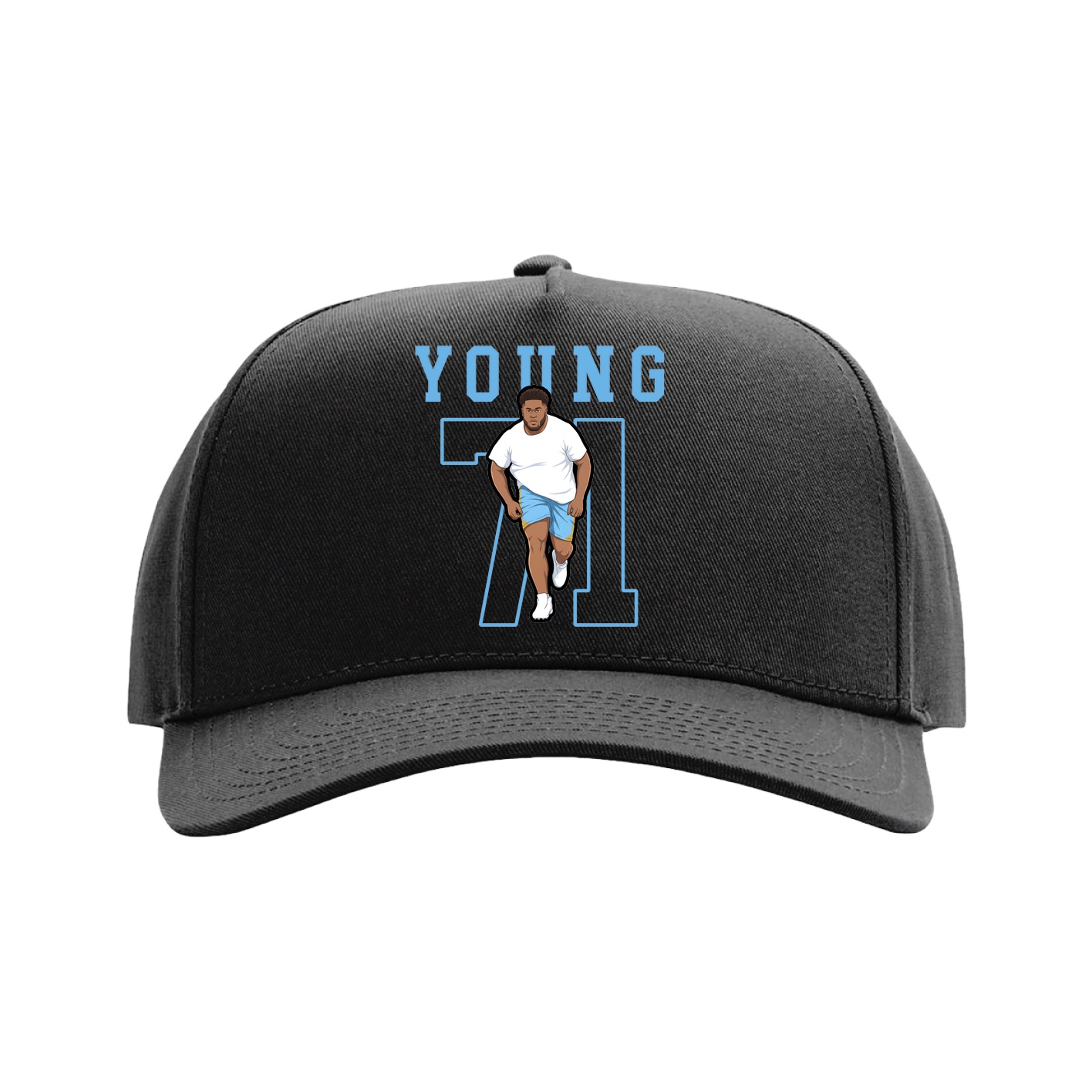 Full Fabric Five-Panel Champ Cap — Shirsey in Black