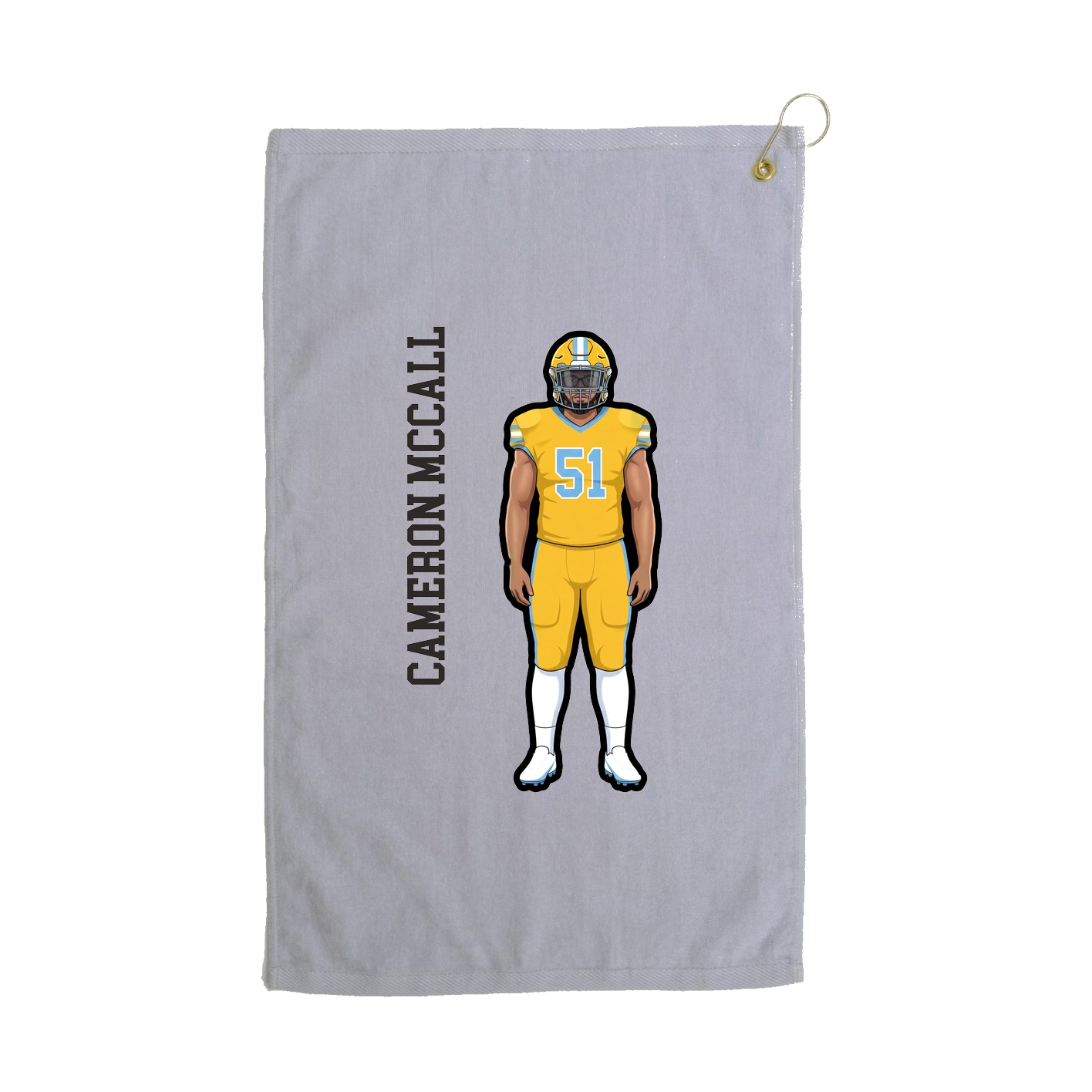 Golf Towel — Name Vertical in Grey