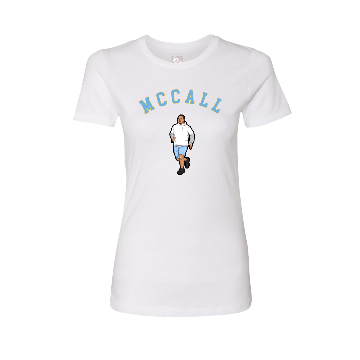 Fitted Women's Tee — Shirsey Arch in White