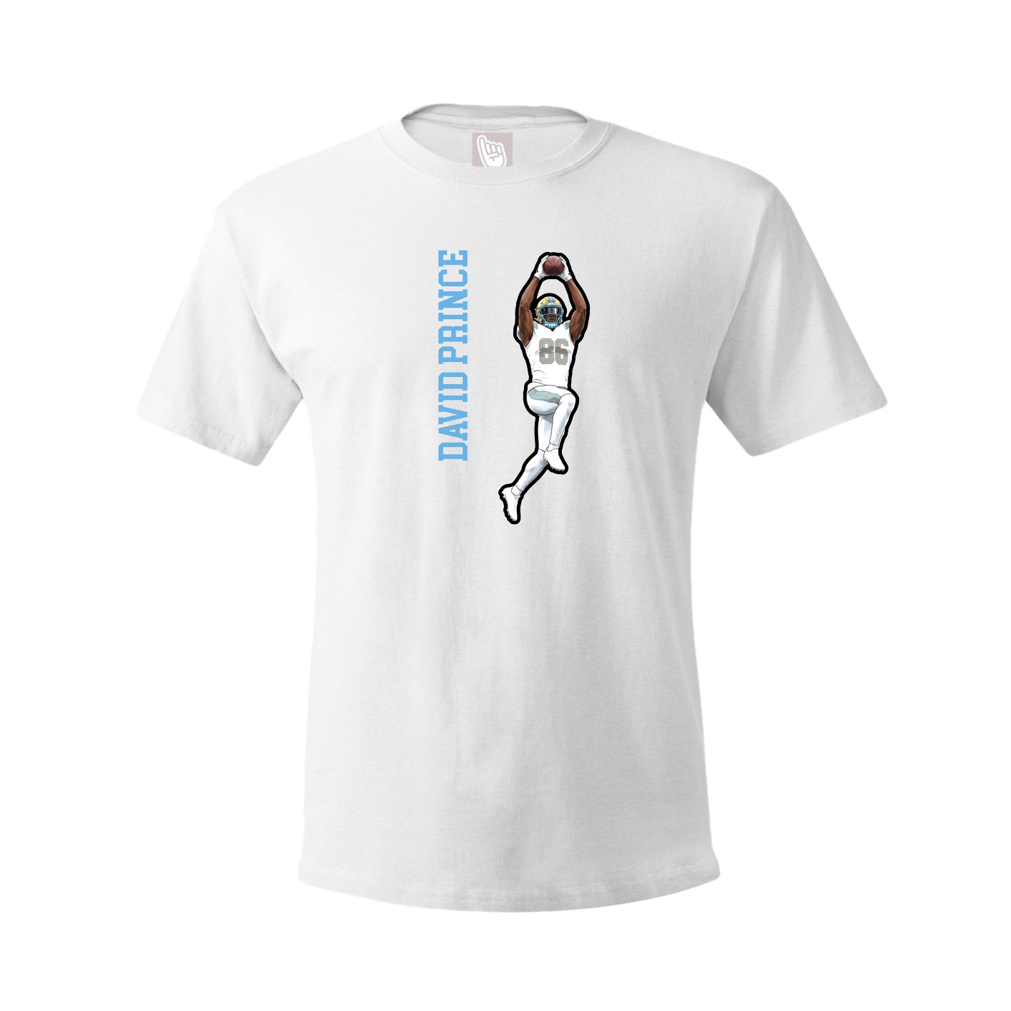 Tee — Name Vertical in White