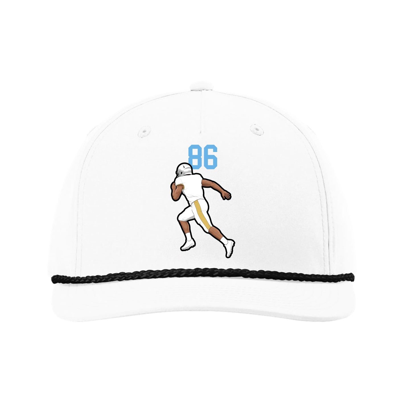 Five-Panel Classic Rope Cap — Number Top in White