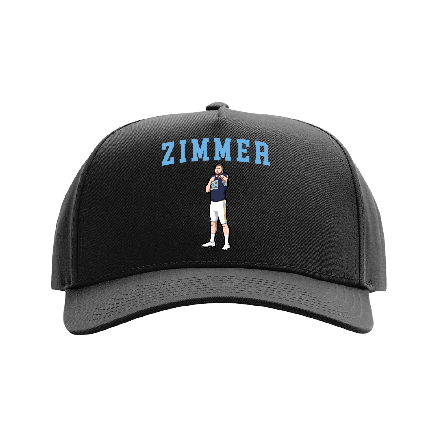 Full Fabric Five-Panel Champ Cap — Shirsey in Black