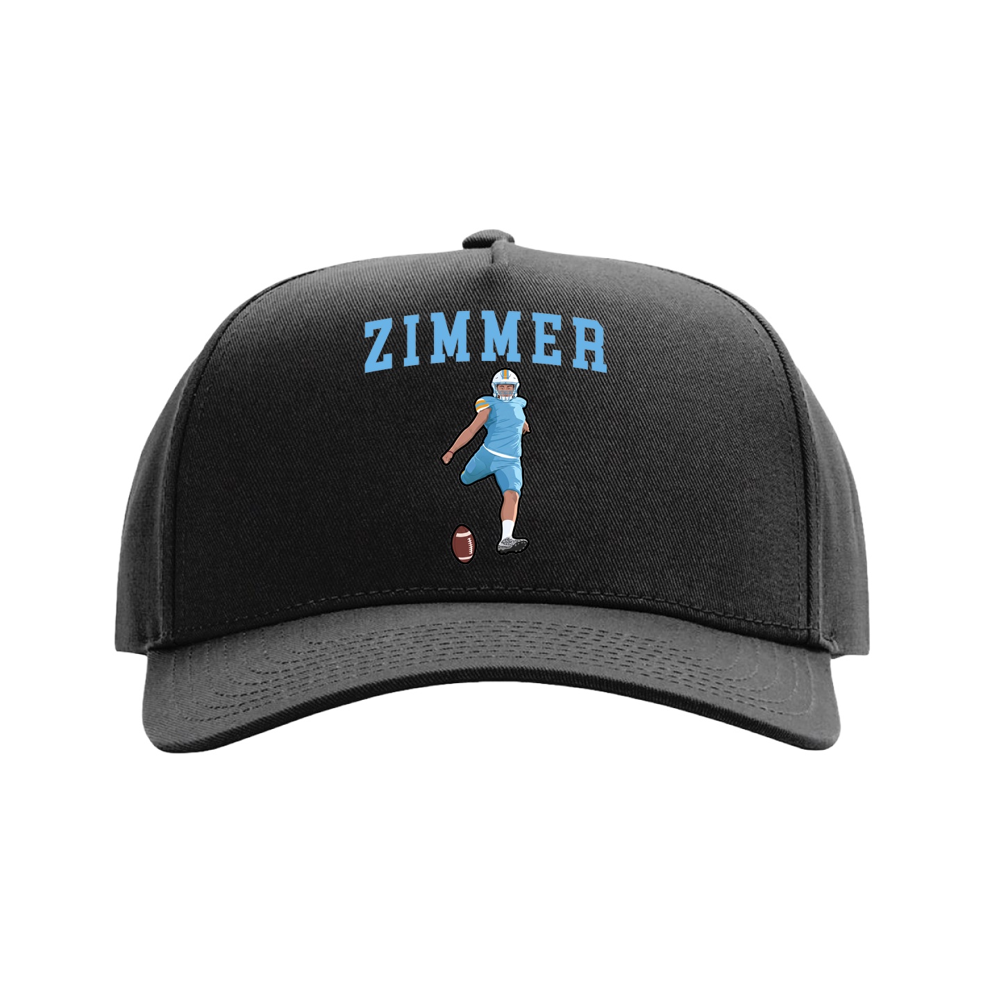 Full Fabric Five-Panel Champ Cap — Shirsey in Black