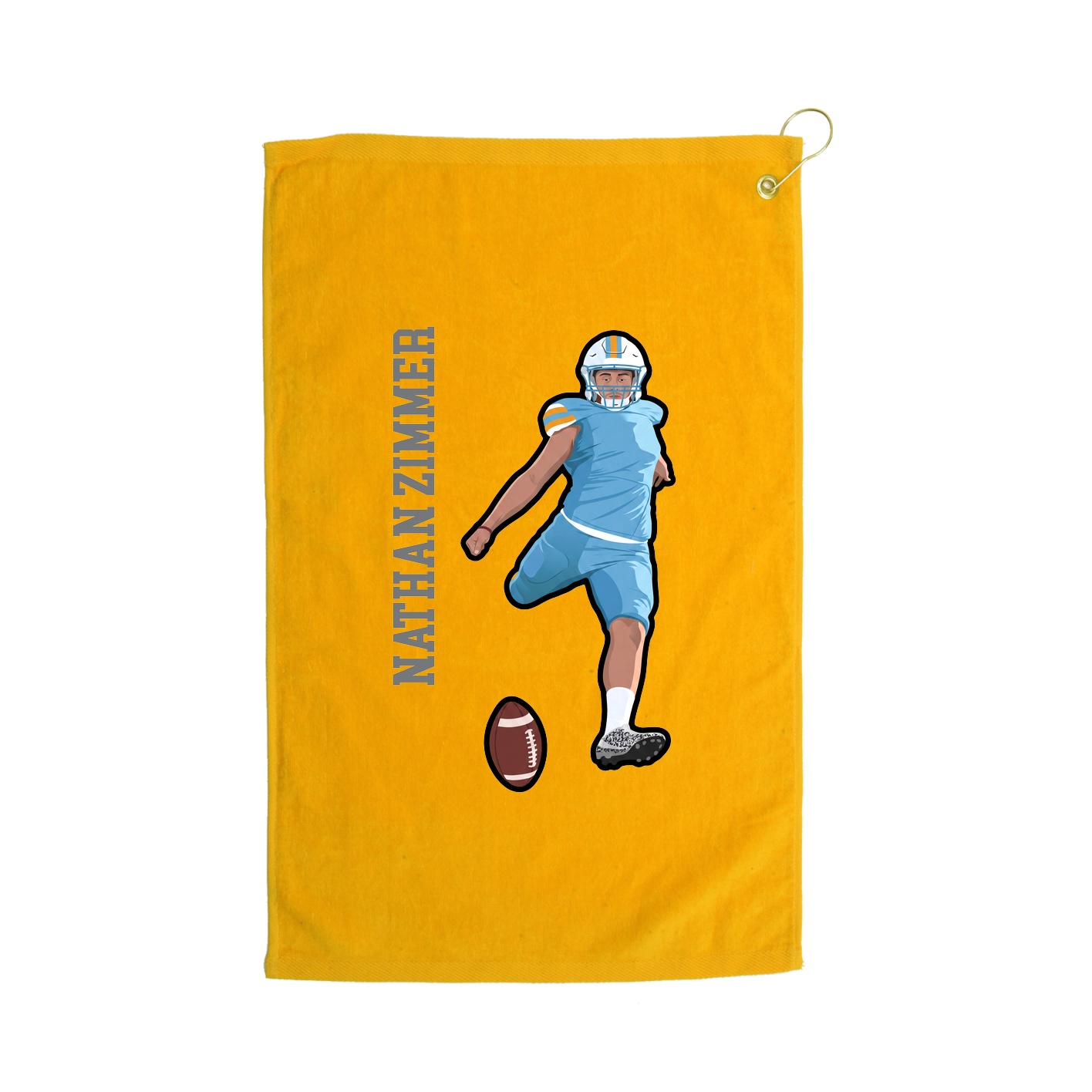 Golf Towel — Name Vertical in Gold