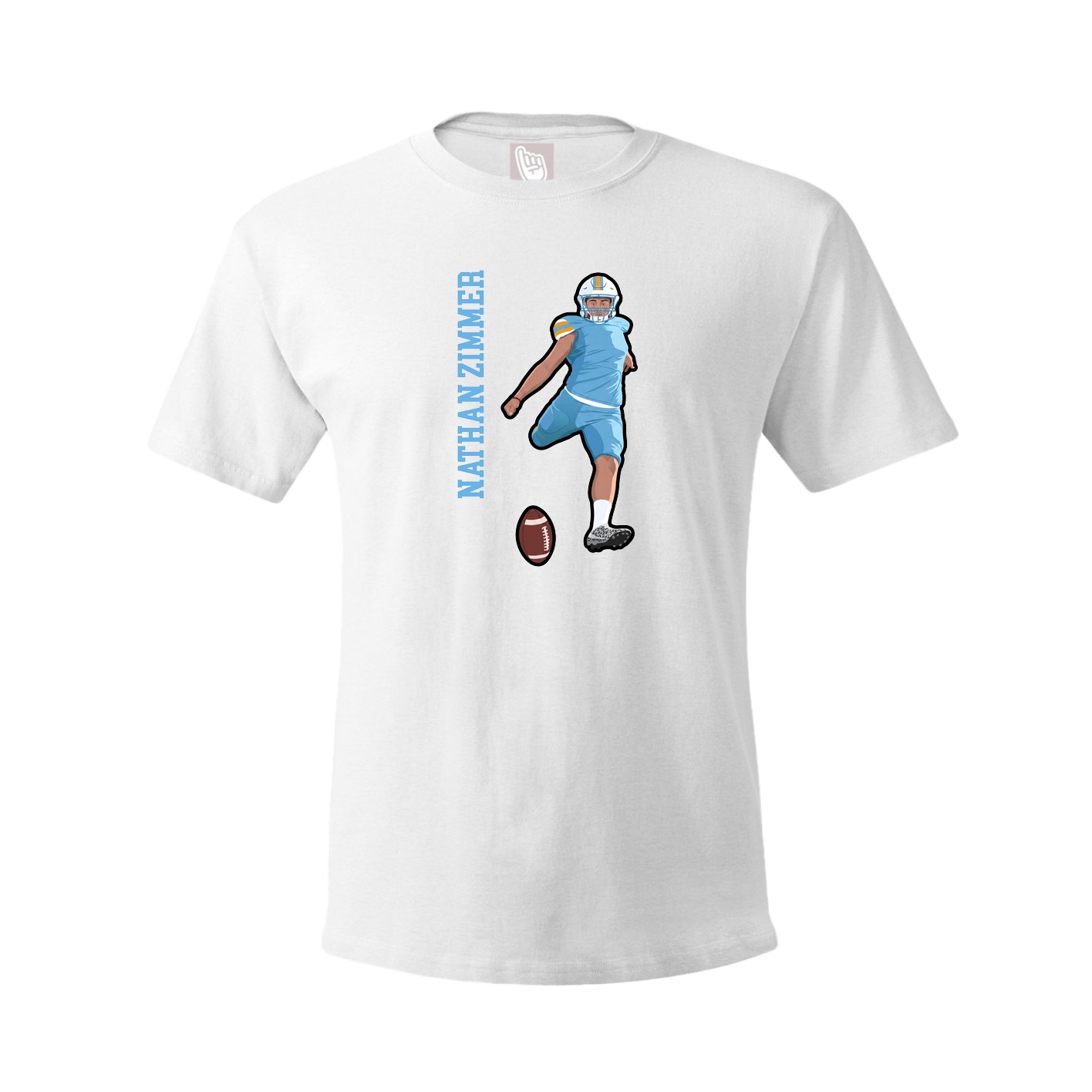Youth Tee — Name Vertical in White