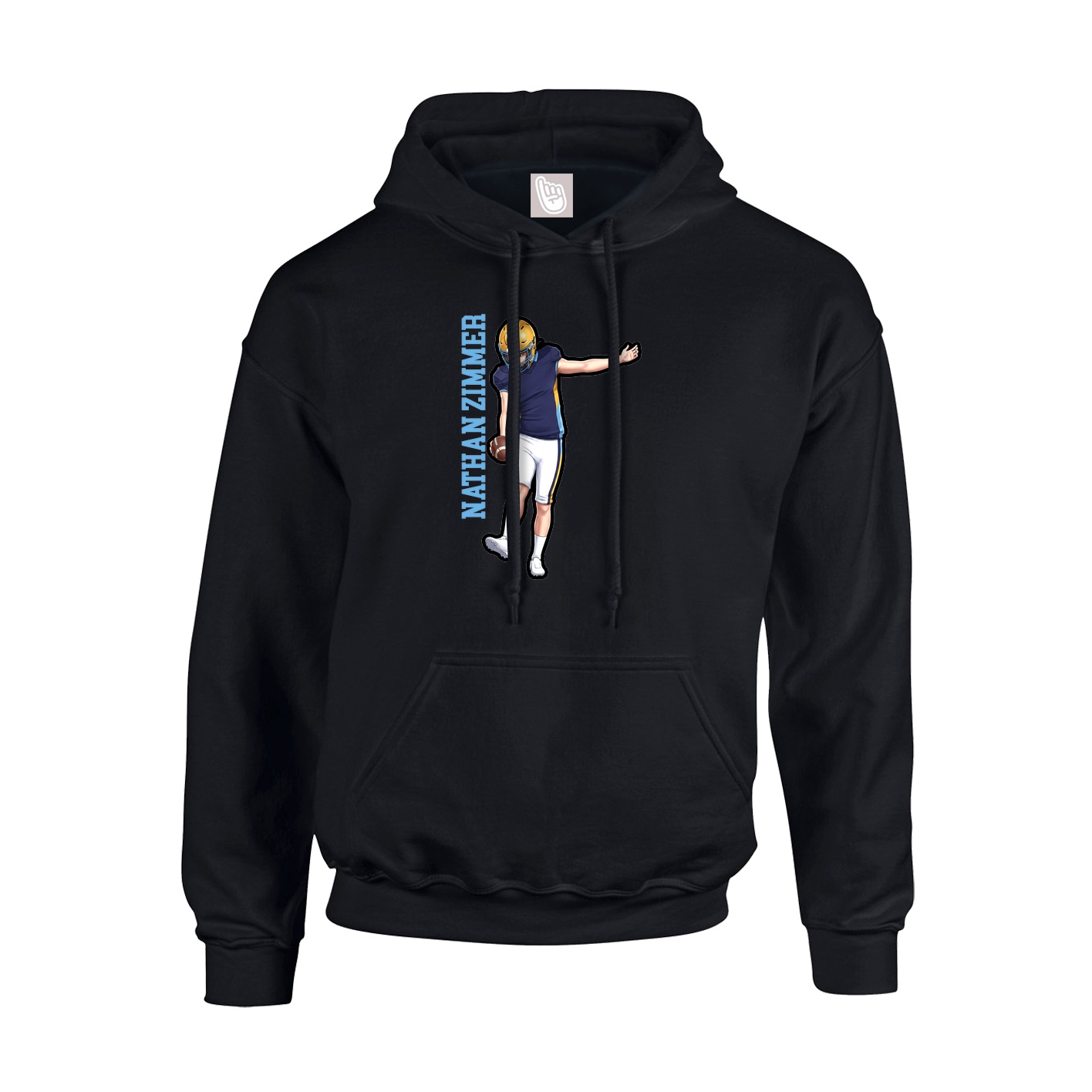 Hoodie — Name Vertical in Black