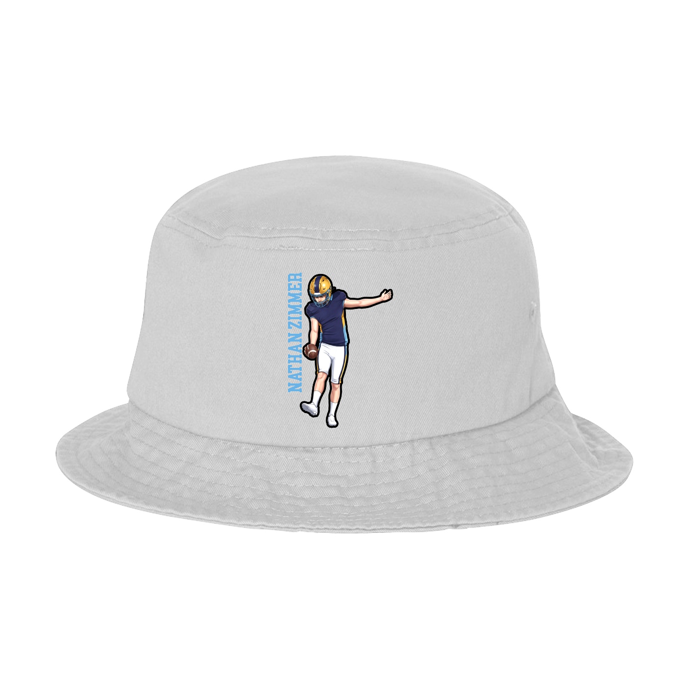 Bucket Cap — Name Vertical in White