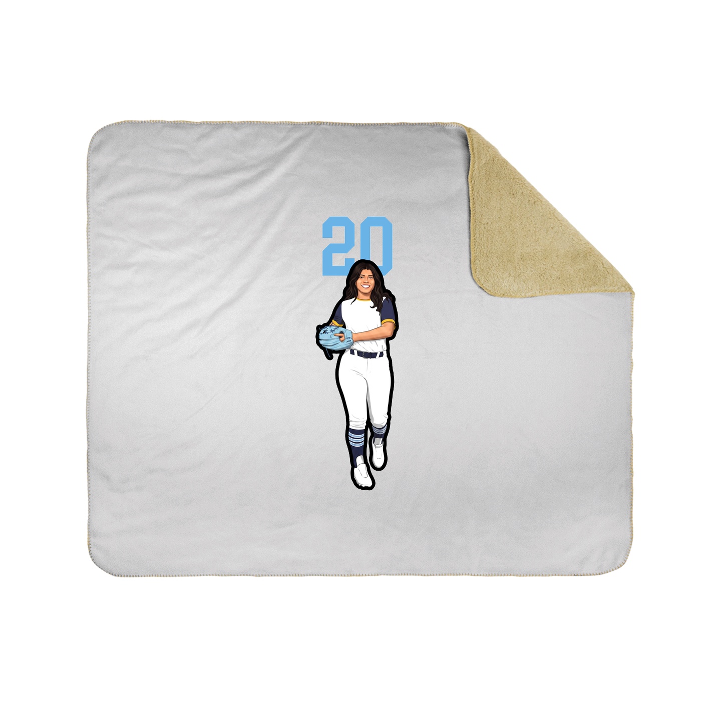 Throw Blanket — Number Top in White