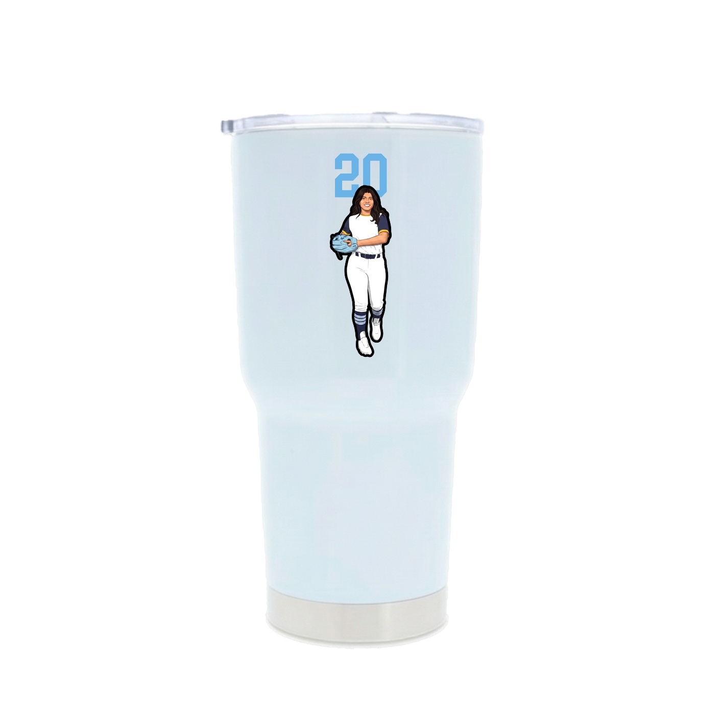 30oz Stainless Steel Tumbler — Number Top in White