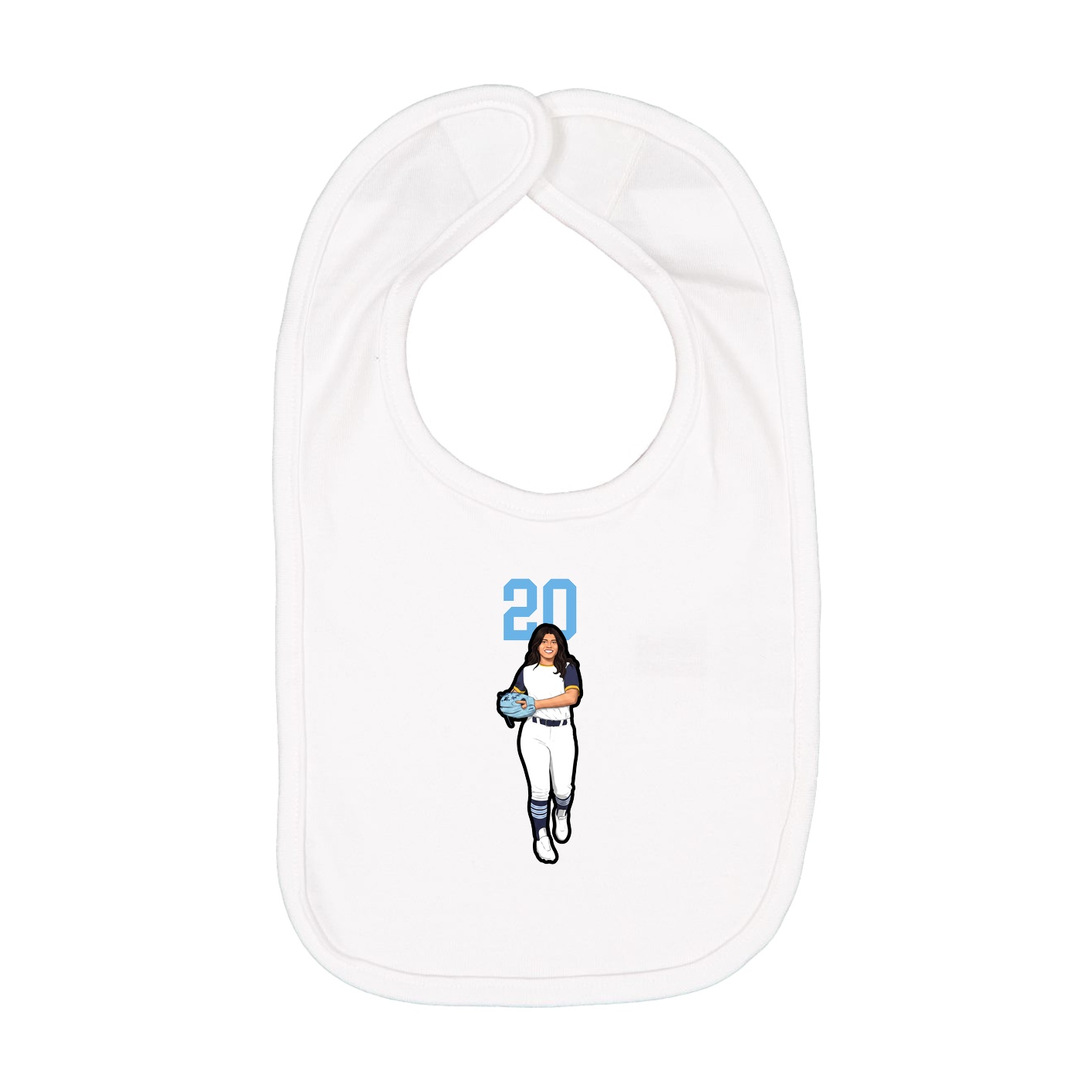 Infant Bib — Number Top in White