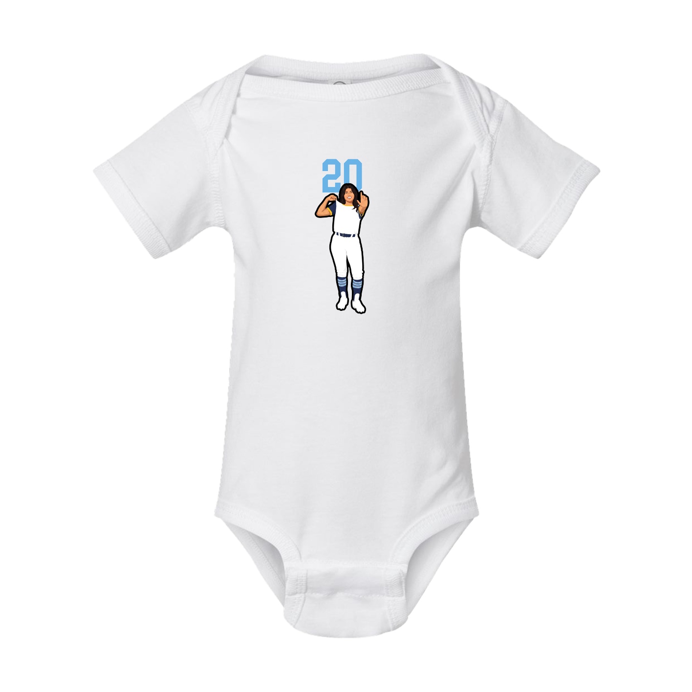 Baby Onesie — Number Top in White