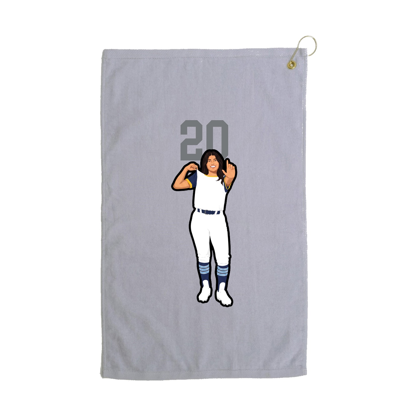 Golf Towel — Number Top in Grey