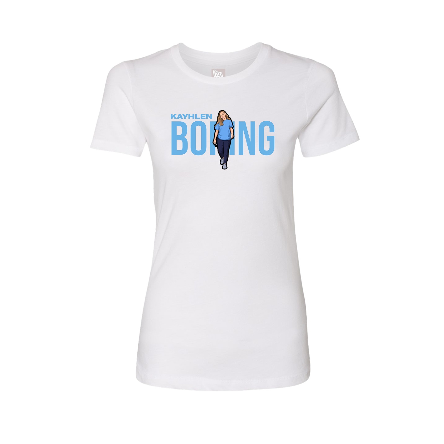 Fitted Women's Tee — Player Name in White