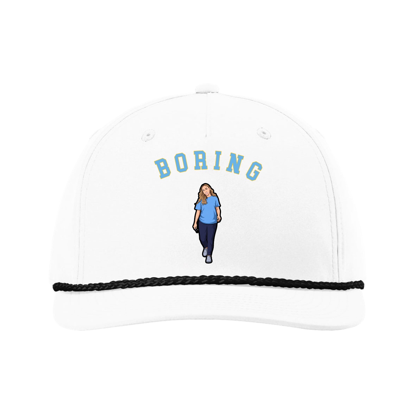 Five-Panel Classic Rope Cap — Shirsey Arch in White