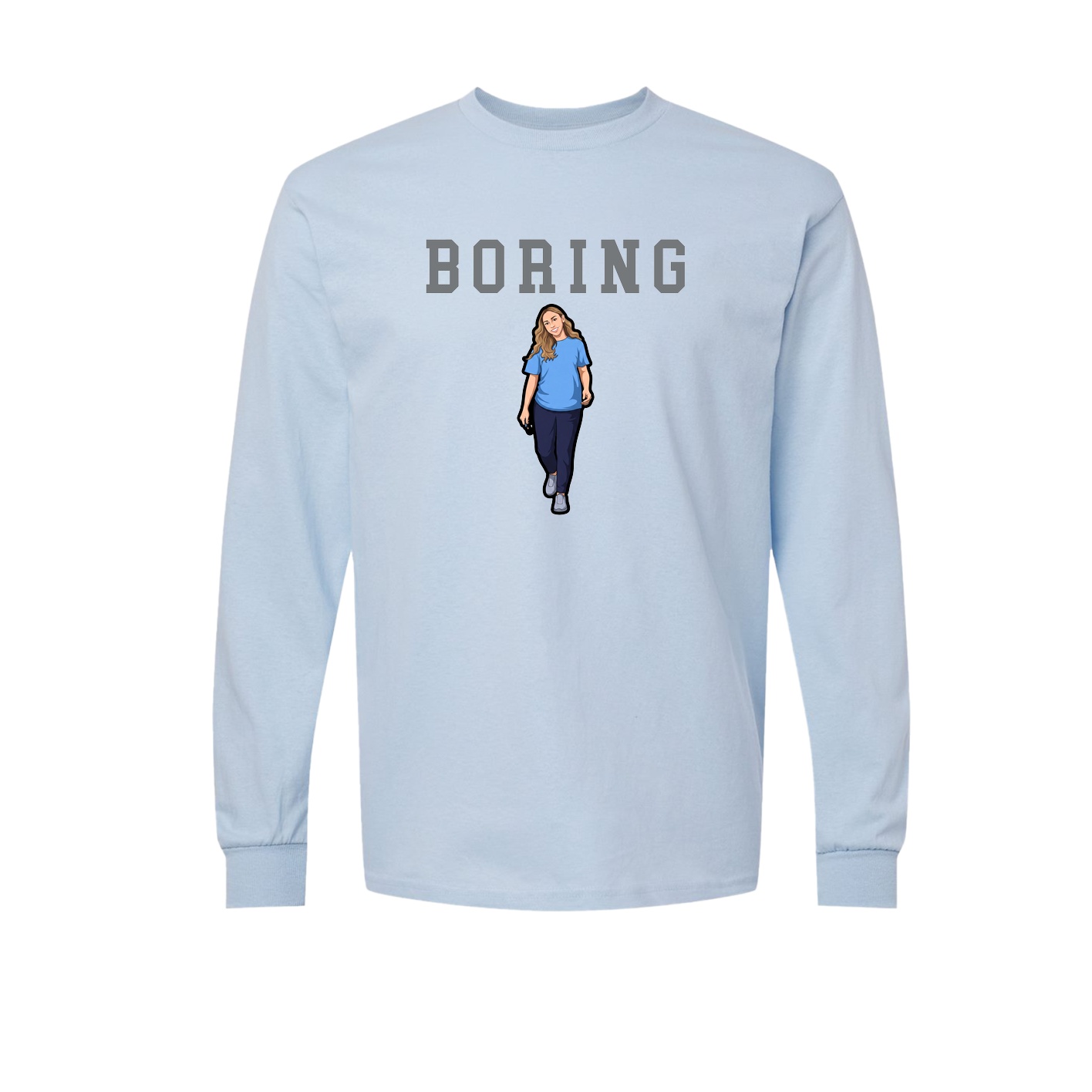 Long Sleeve Tee — Shirsey in Light Blue
