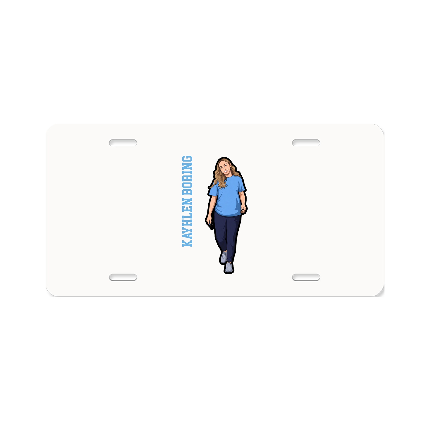 License Plate — Name Vertical in Classic