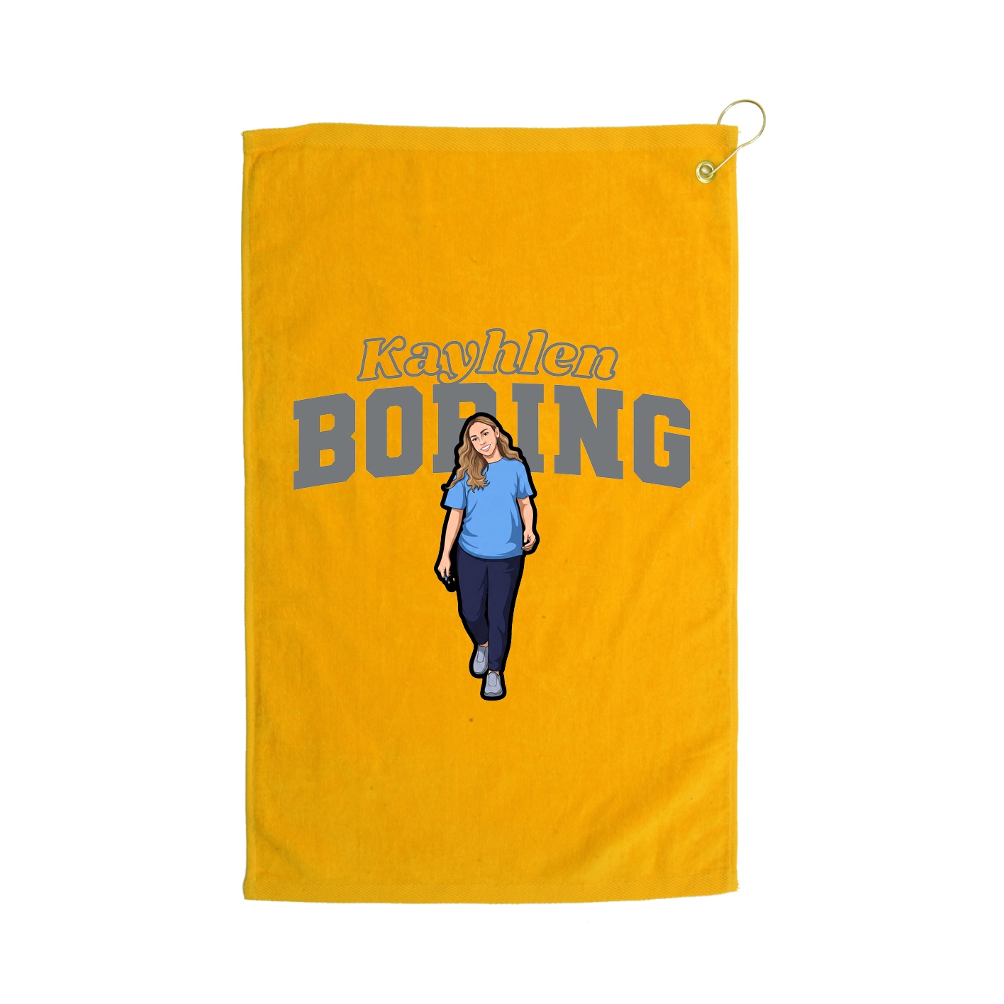 Golf Towel — Name Arch in Gold