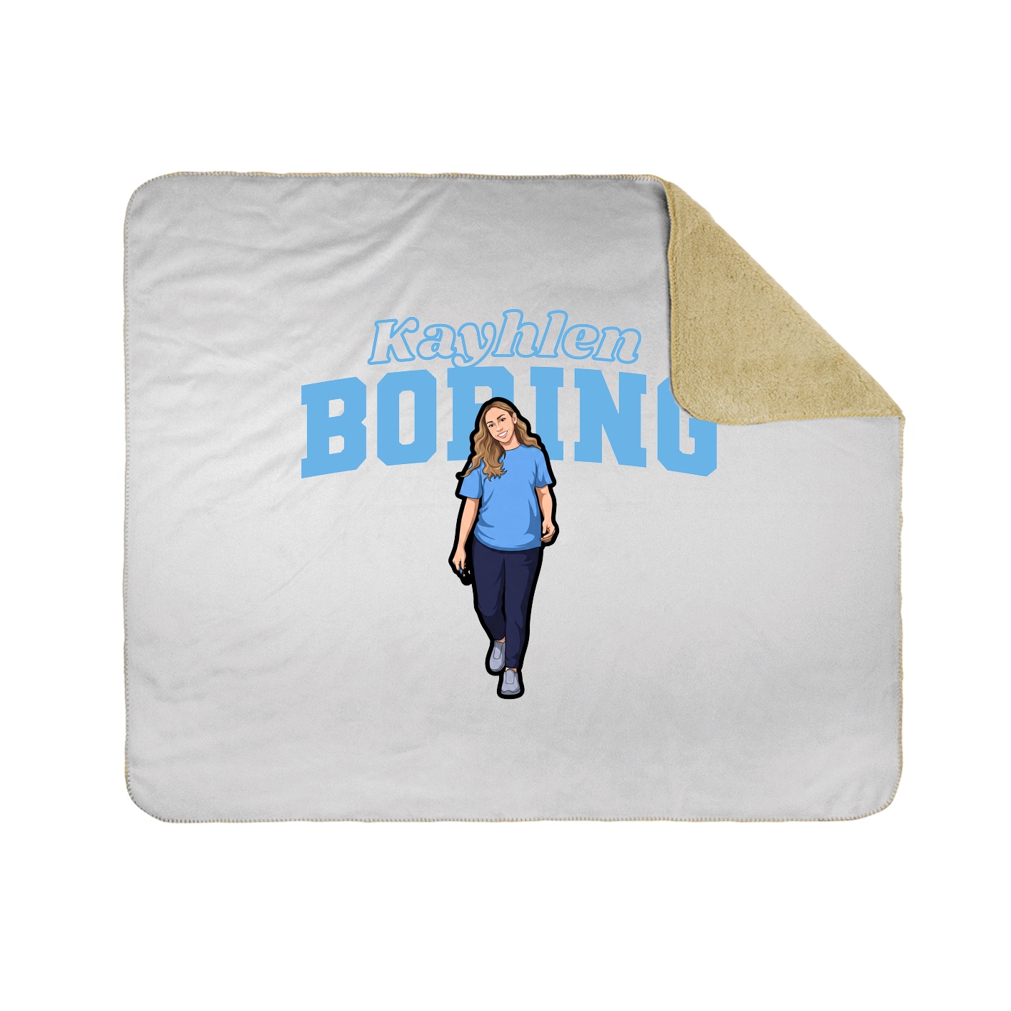 Throw Blanket — Name Arch in White