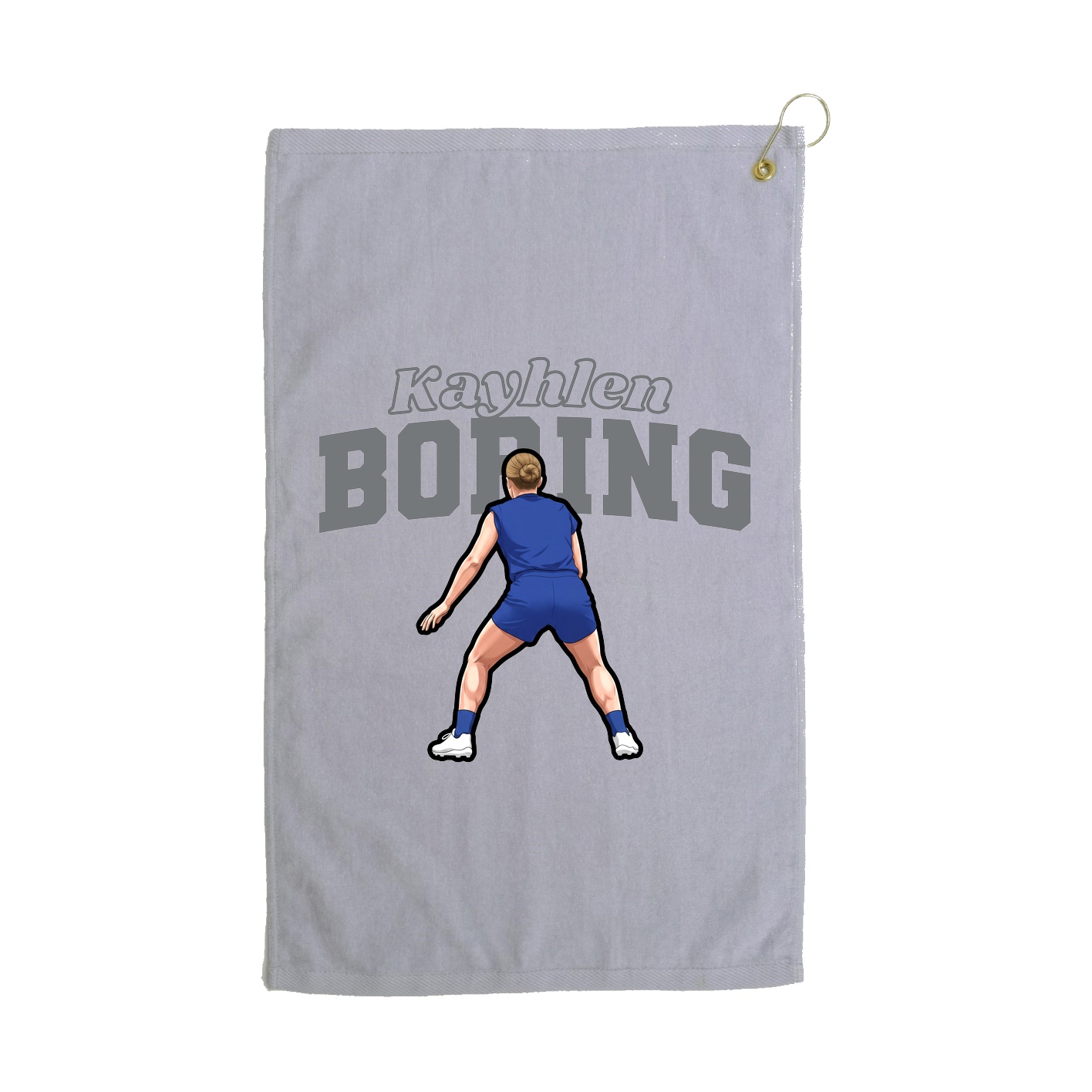 Golf Towel — Name Arch in Grey