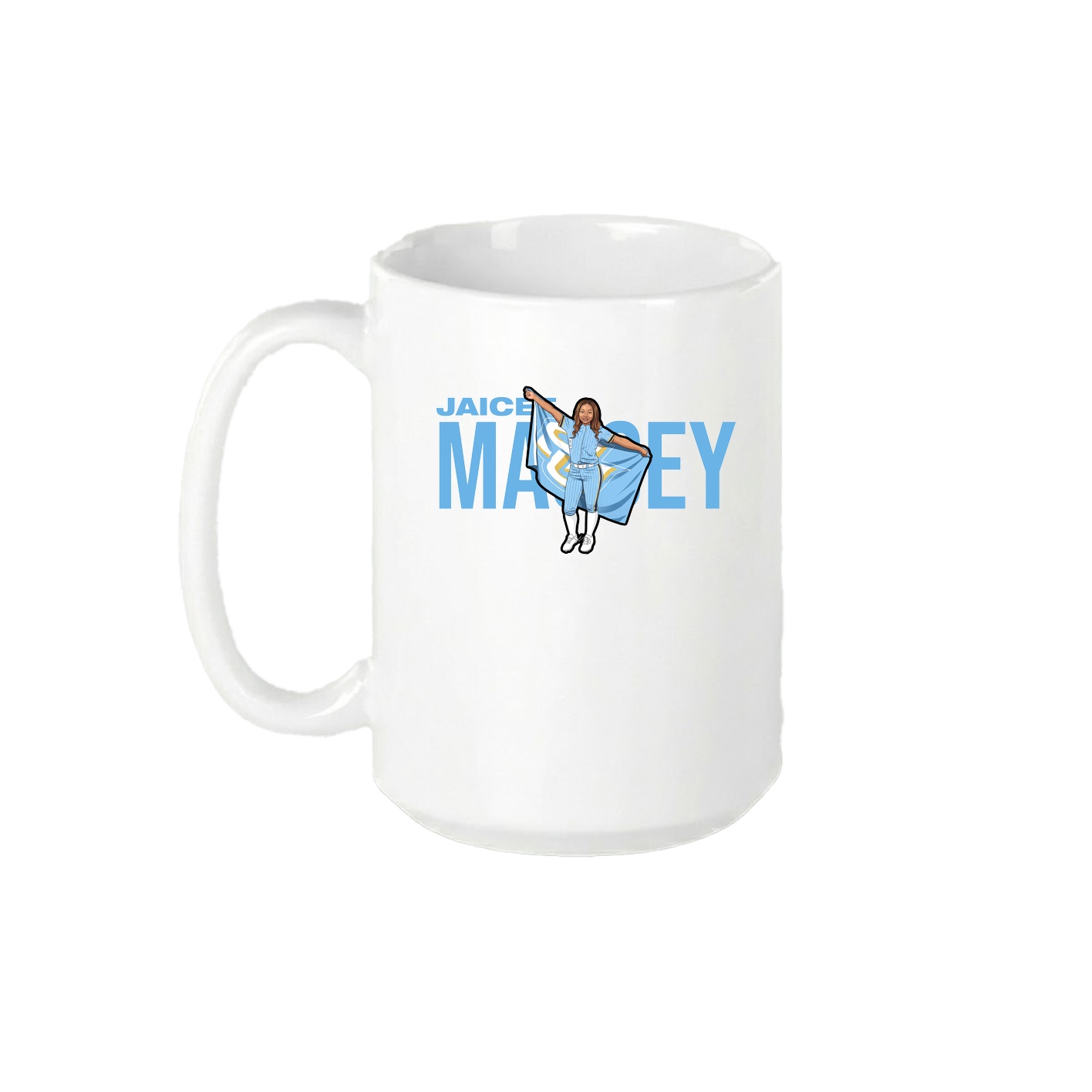 15oz Coffee Mug — Player Name in White