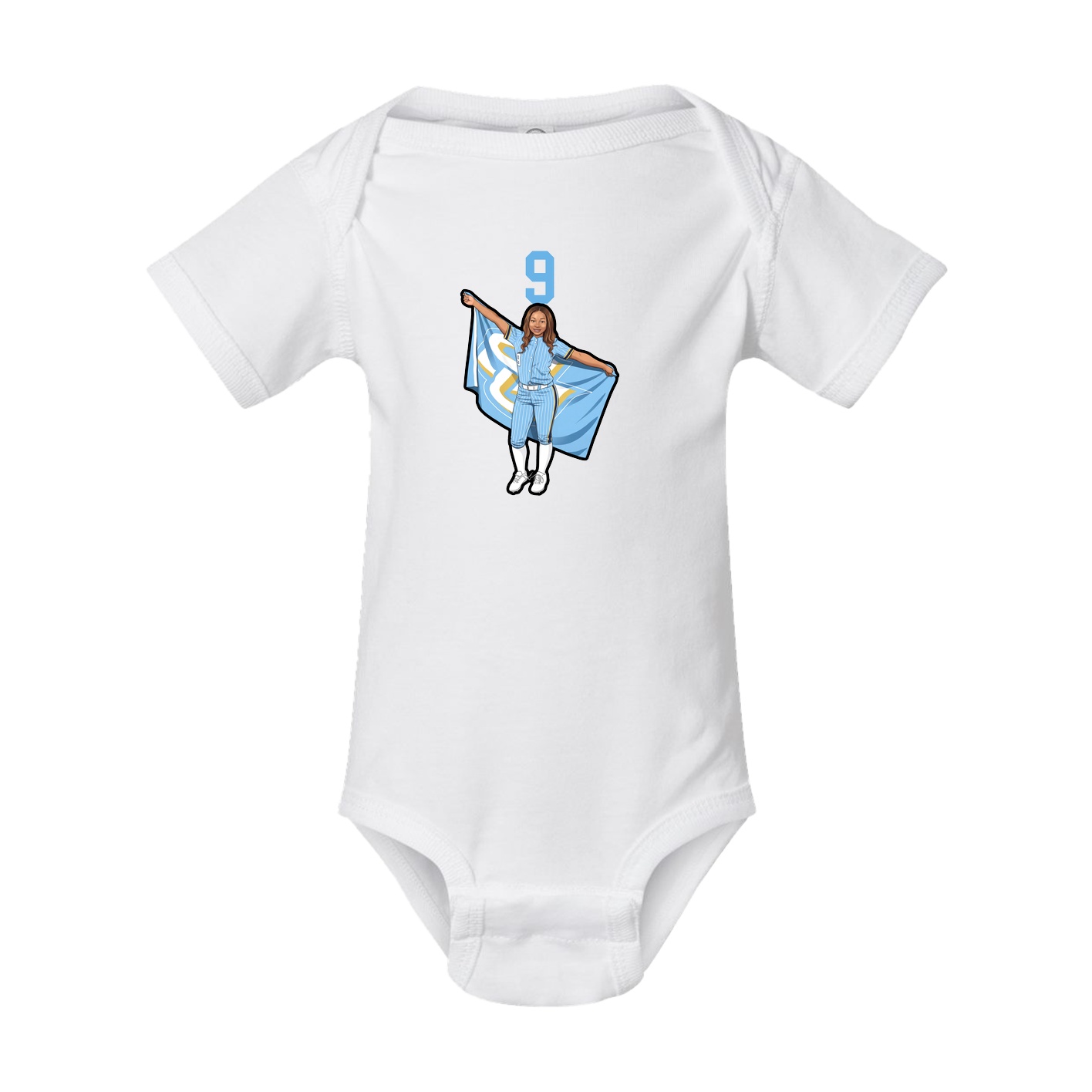 Baby Onesie — Number Top in White