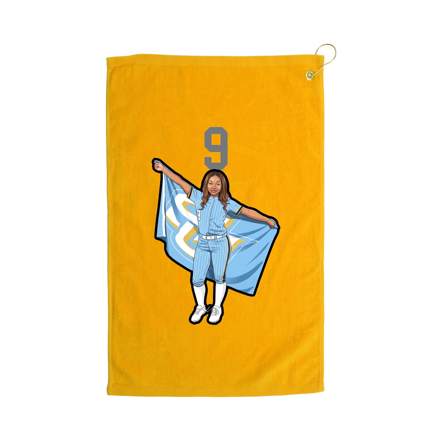 Golf Towel — Number Top in Gold