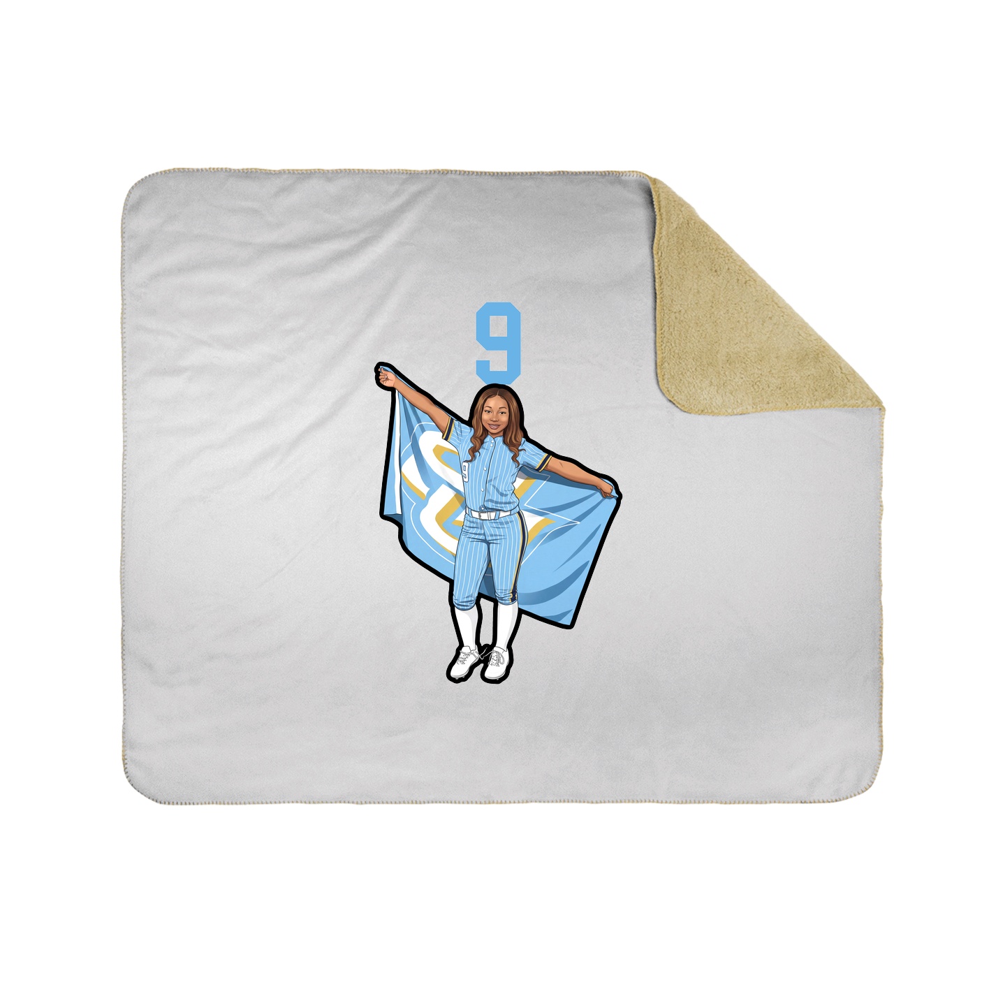 Throw Blanket — Number Top in White