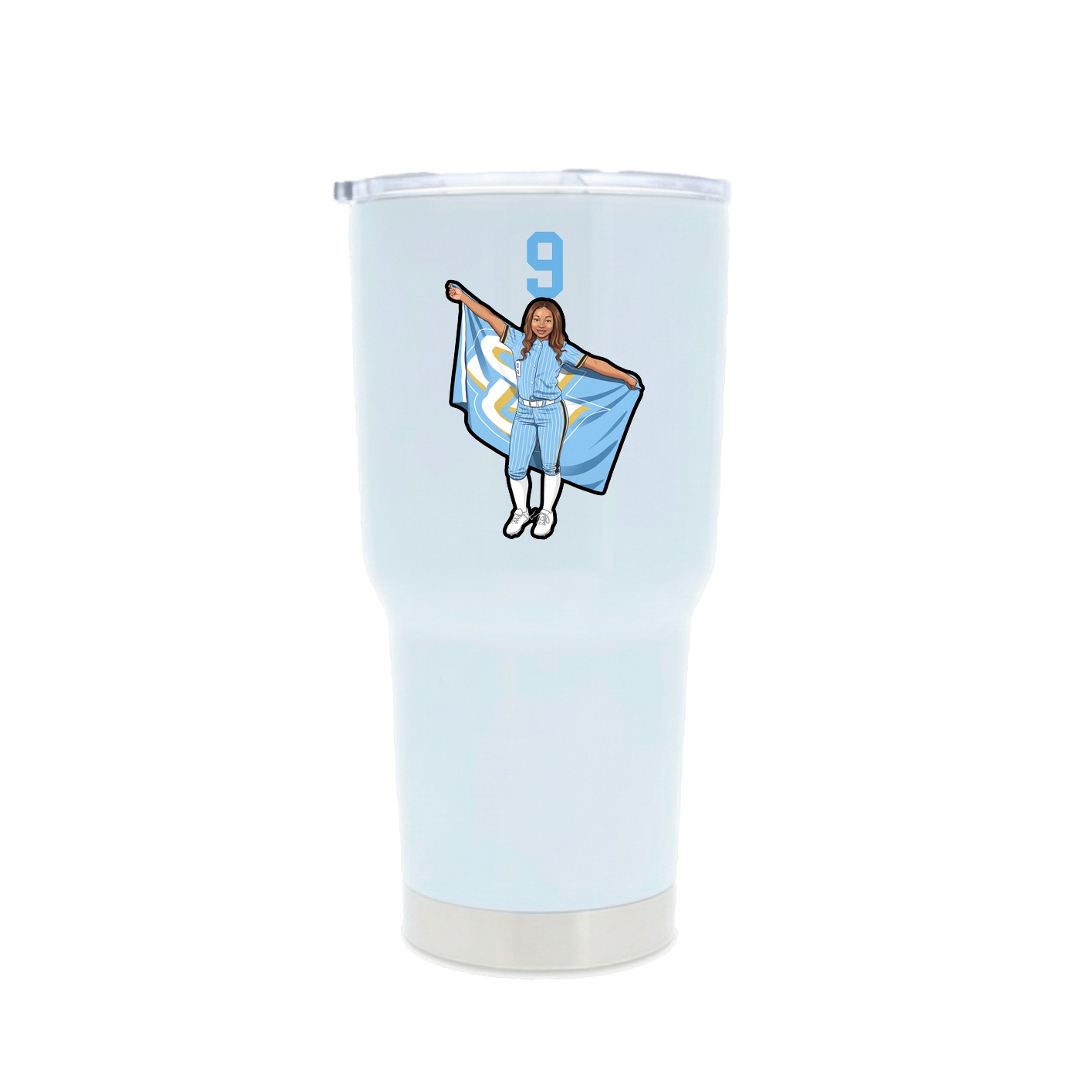 30oz Stainless Steel Tumbler — Number Top in White