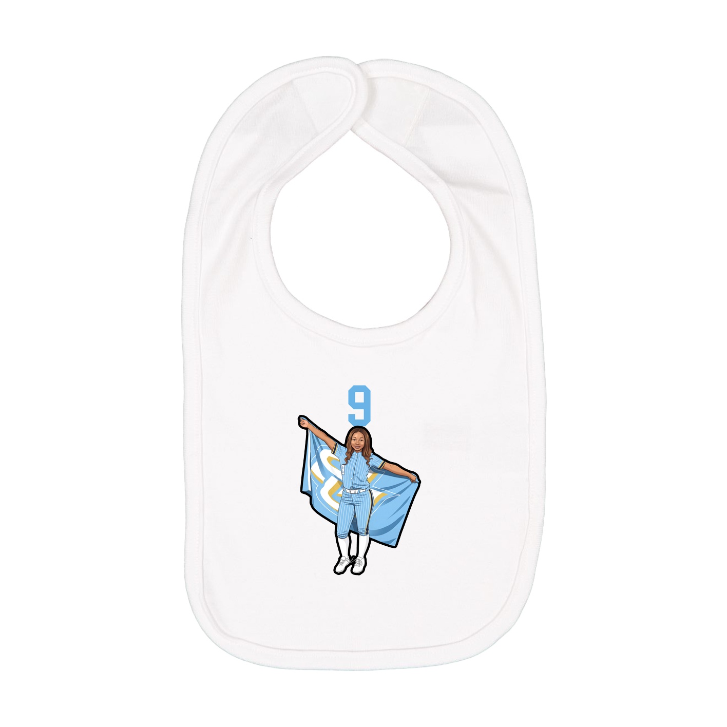 Infant Bib — Number Top in White