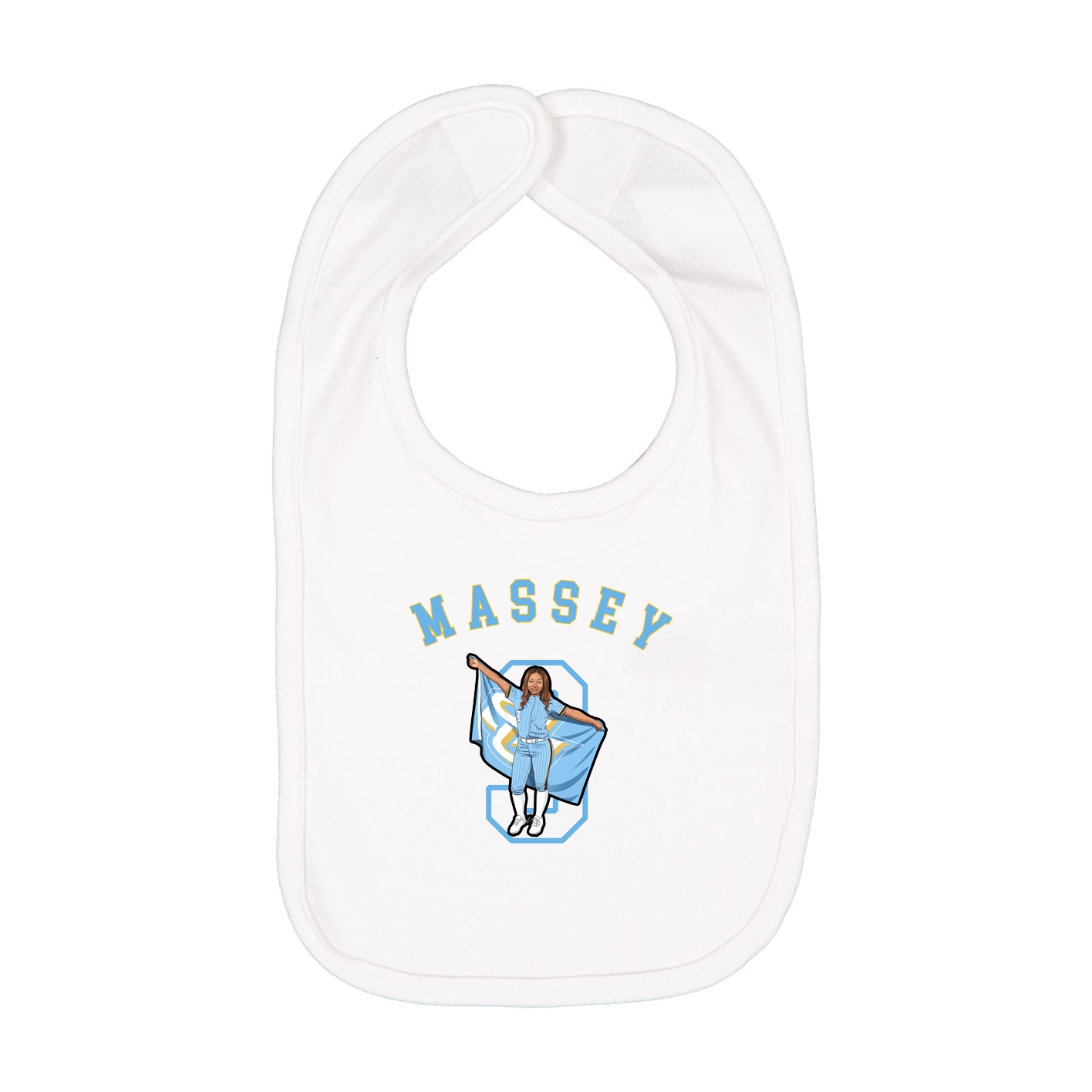 Infant Bib — Shirsey Arch in White