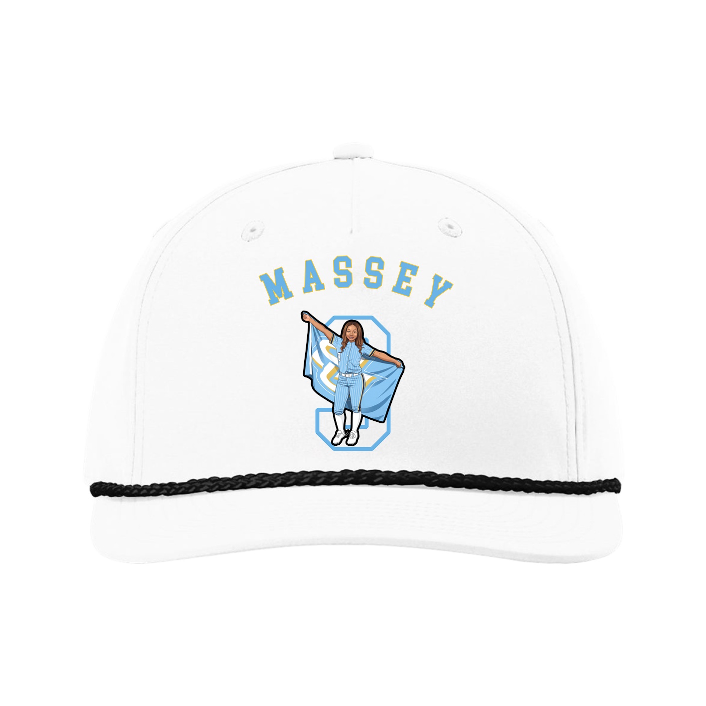 Five-Panel Classic Rope Cap — Shirsey Arch in White