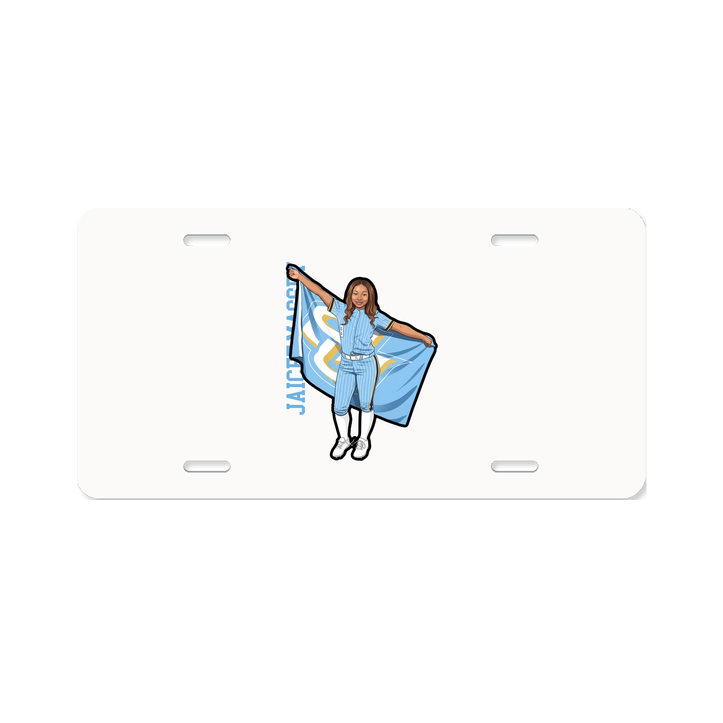 License Plate — Name Vertical in Classic