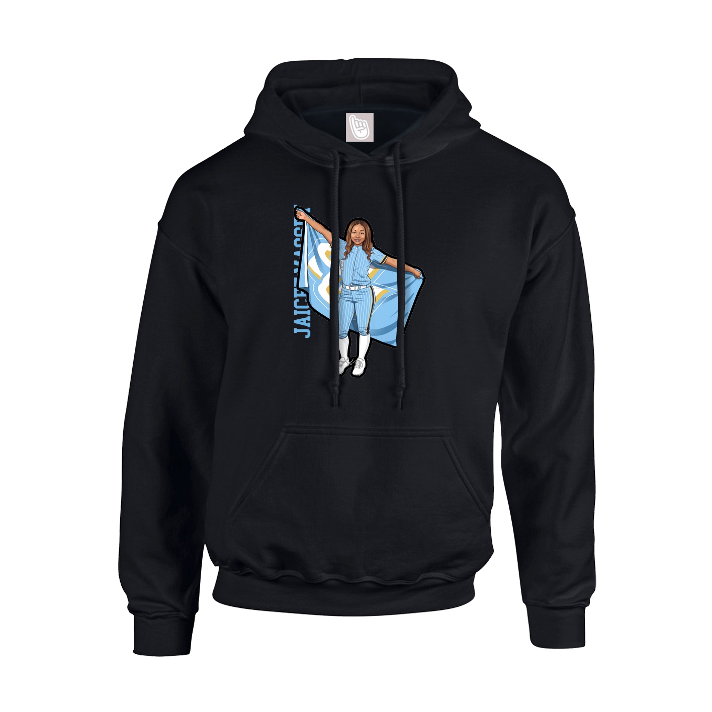 Youth Hoodie — Name Vertical in Black