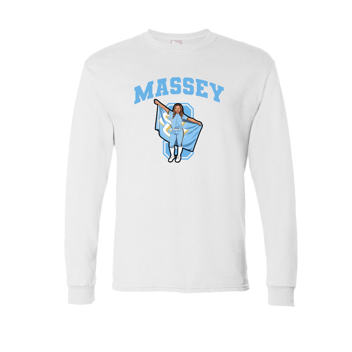 Long Sleeve Tee — Number in White
