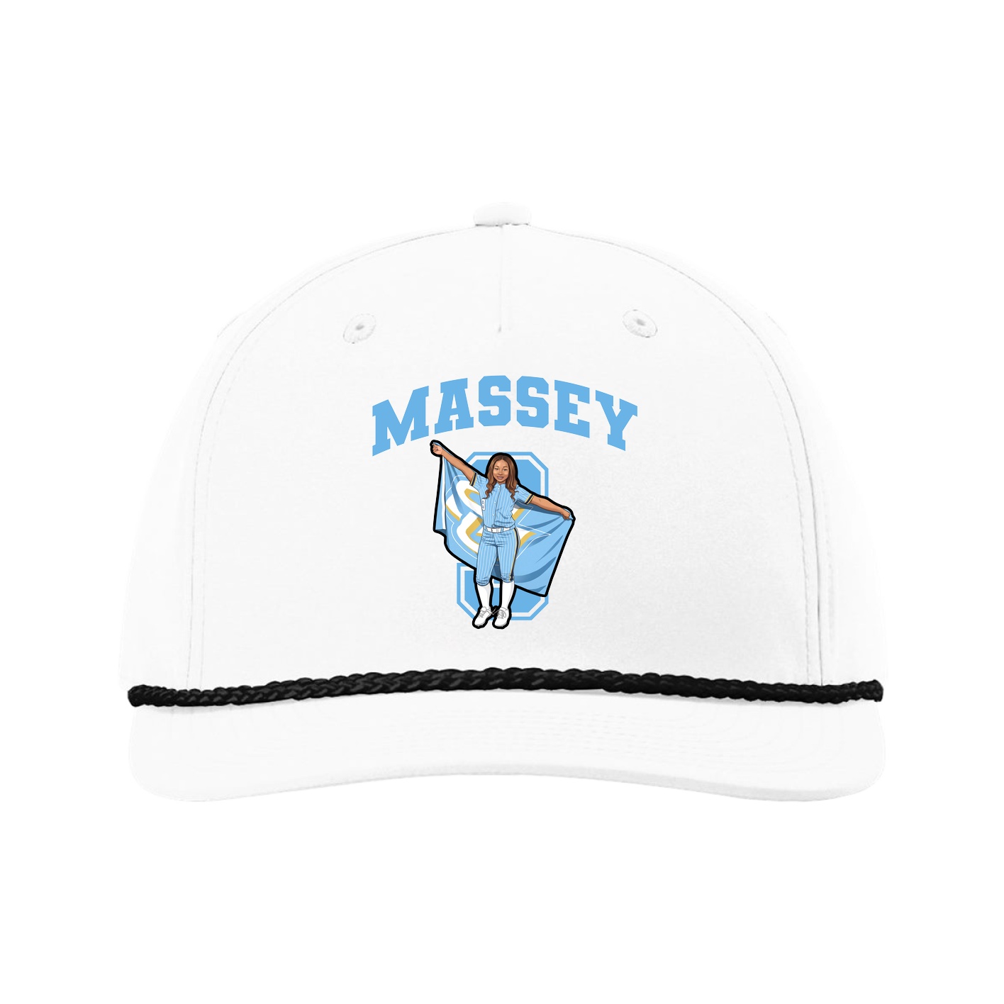 Five-Panel Classic Rope Cap — Number in White
