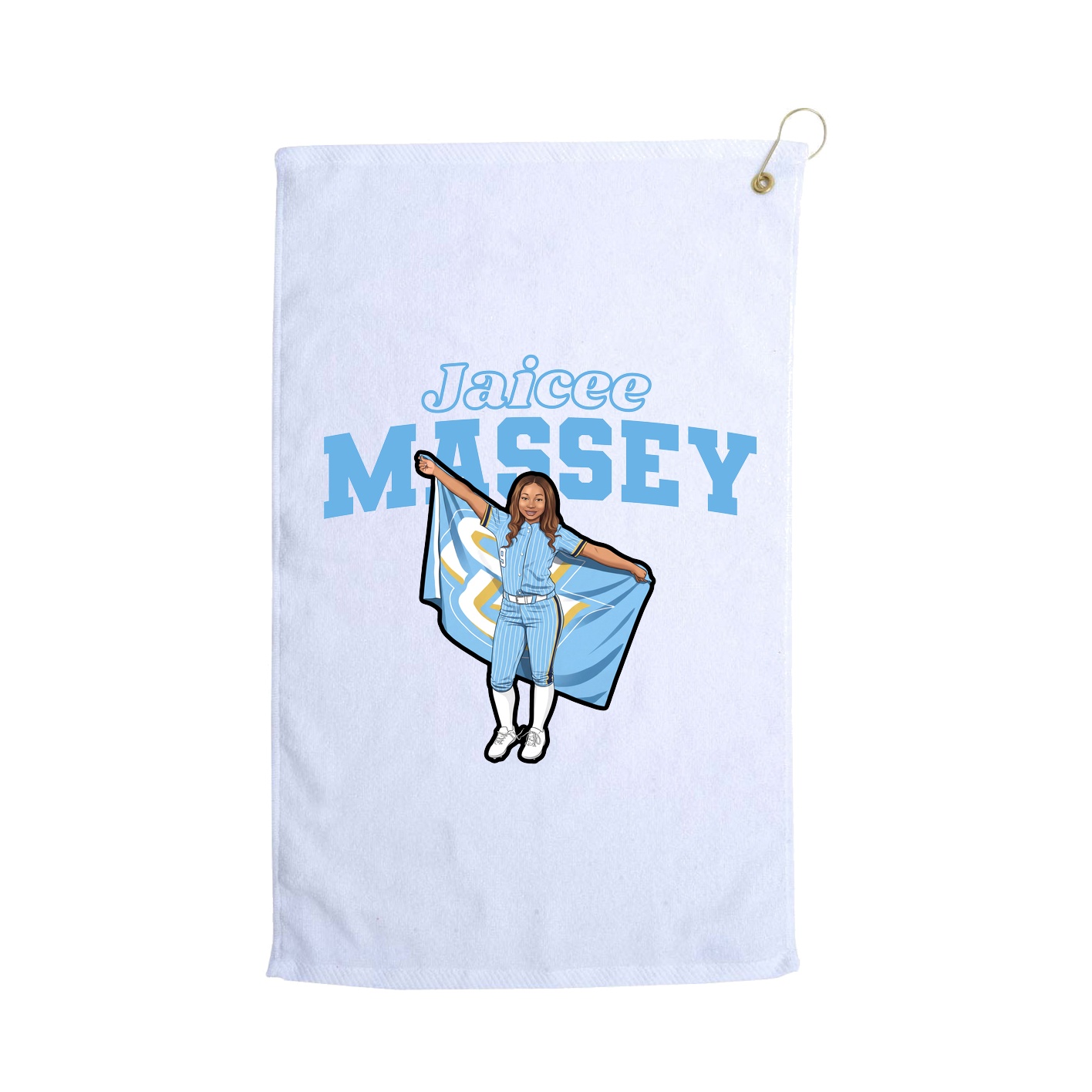 Golf Towel — Name Arch in White