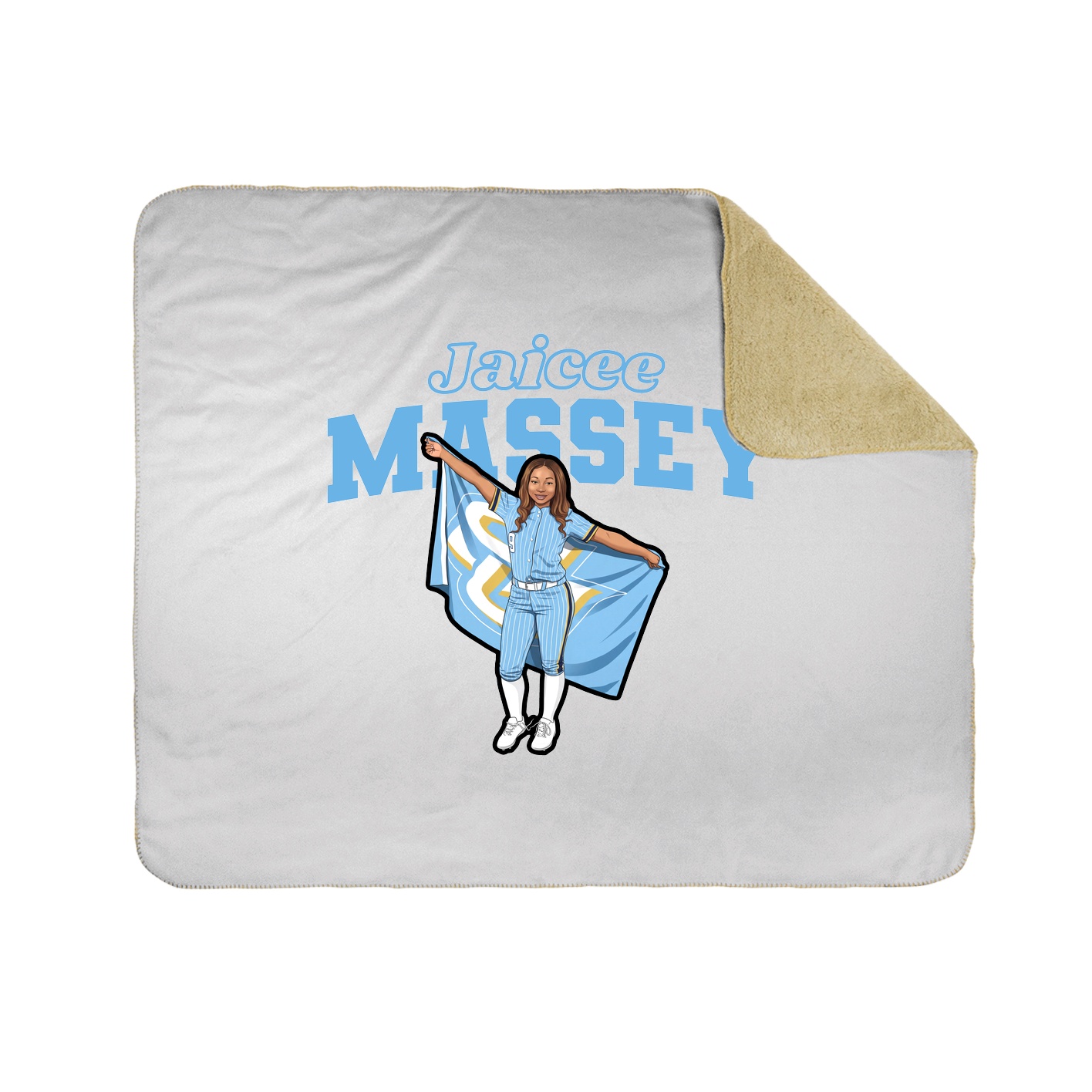 Throw Blanket — Name Arch in White