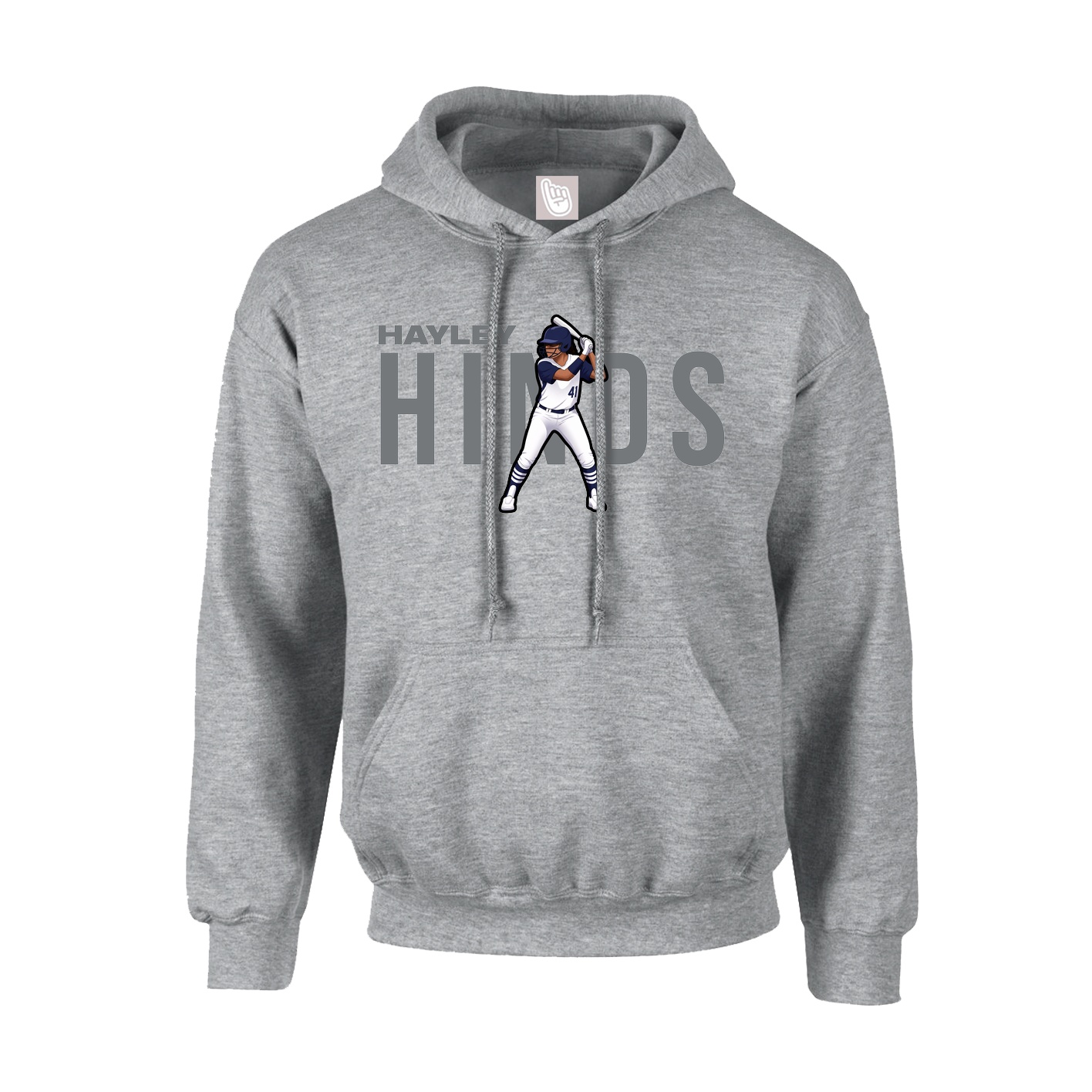 Youth Hoodie — Player Name in Grey