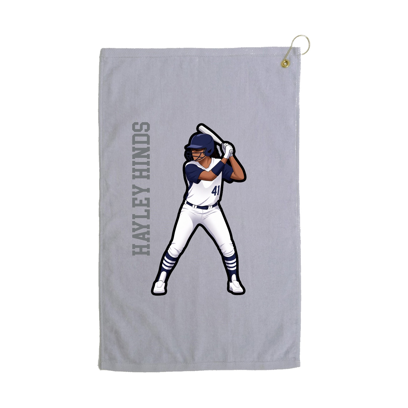 Golf Towel — Name Vertical in Grey