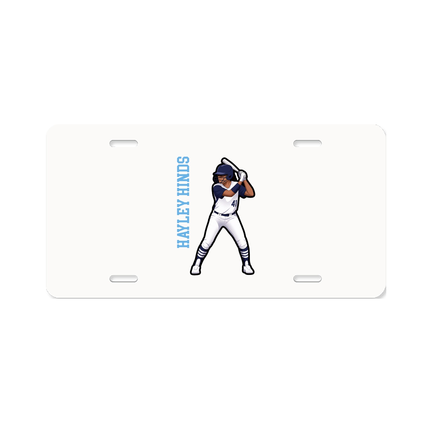 License Plate — Name Vertical in Classic