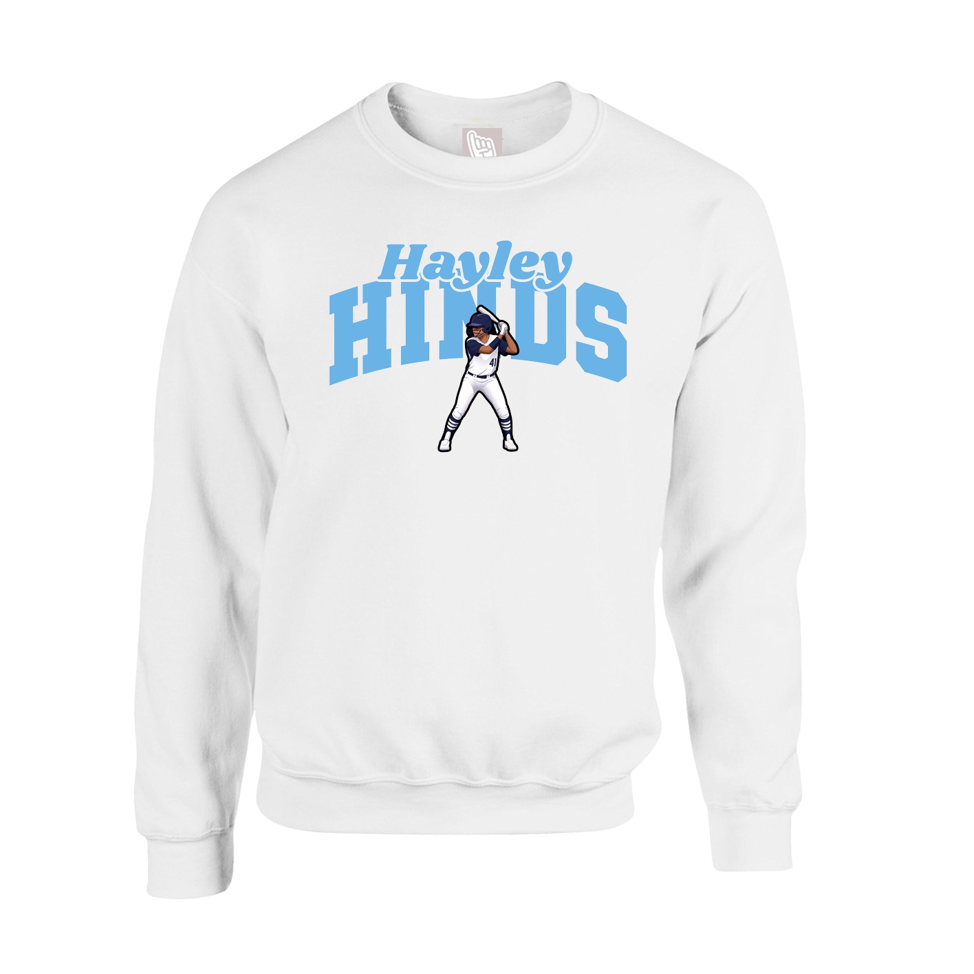Fleece Crew — Signature Arch in White